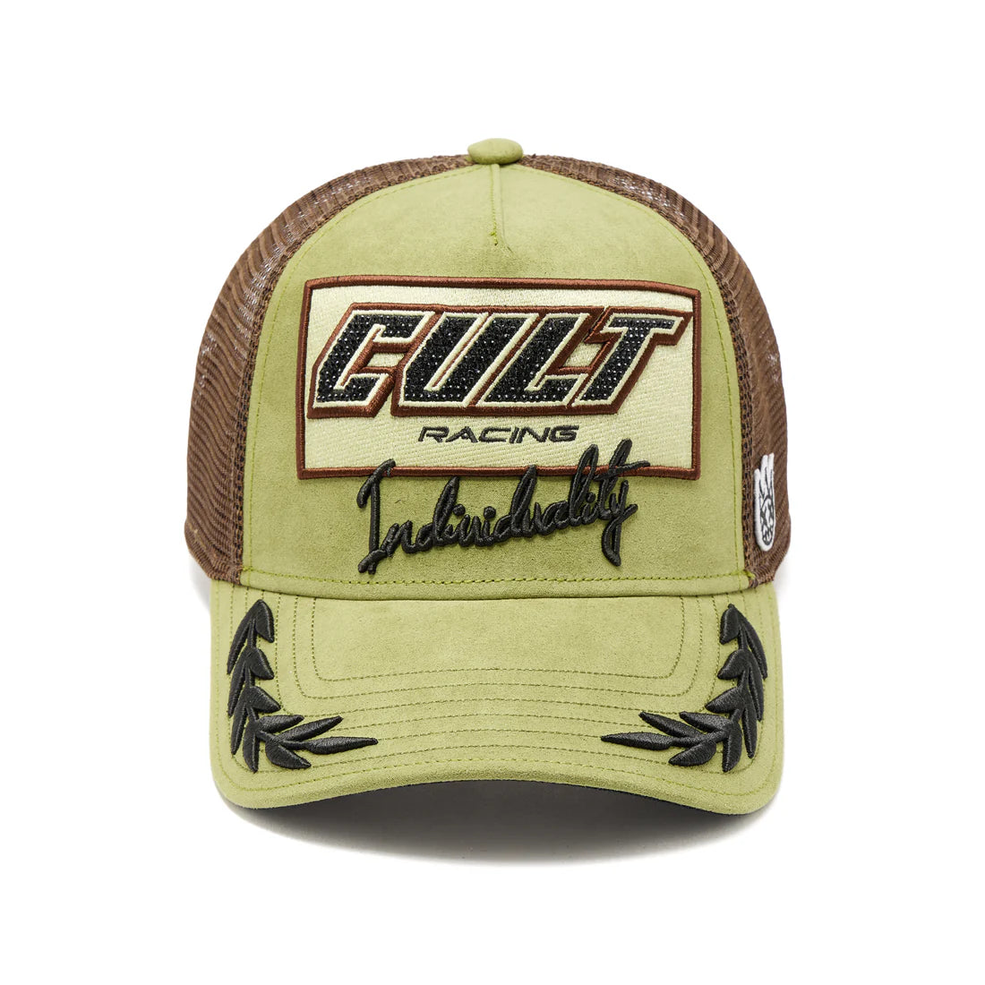 Cult Racing Mesh Back Trucker Hat - Olive Green