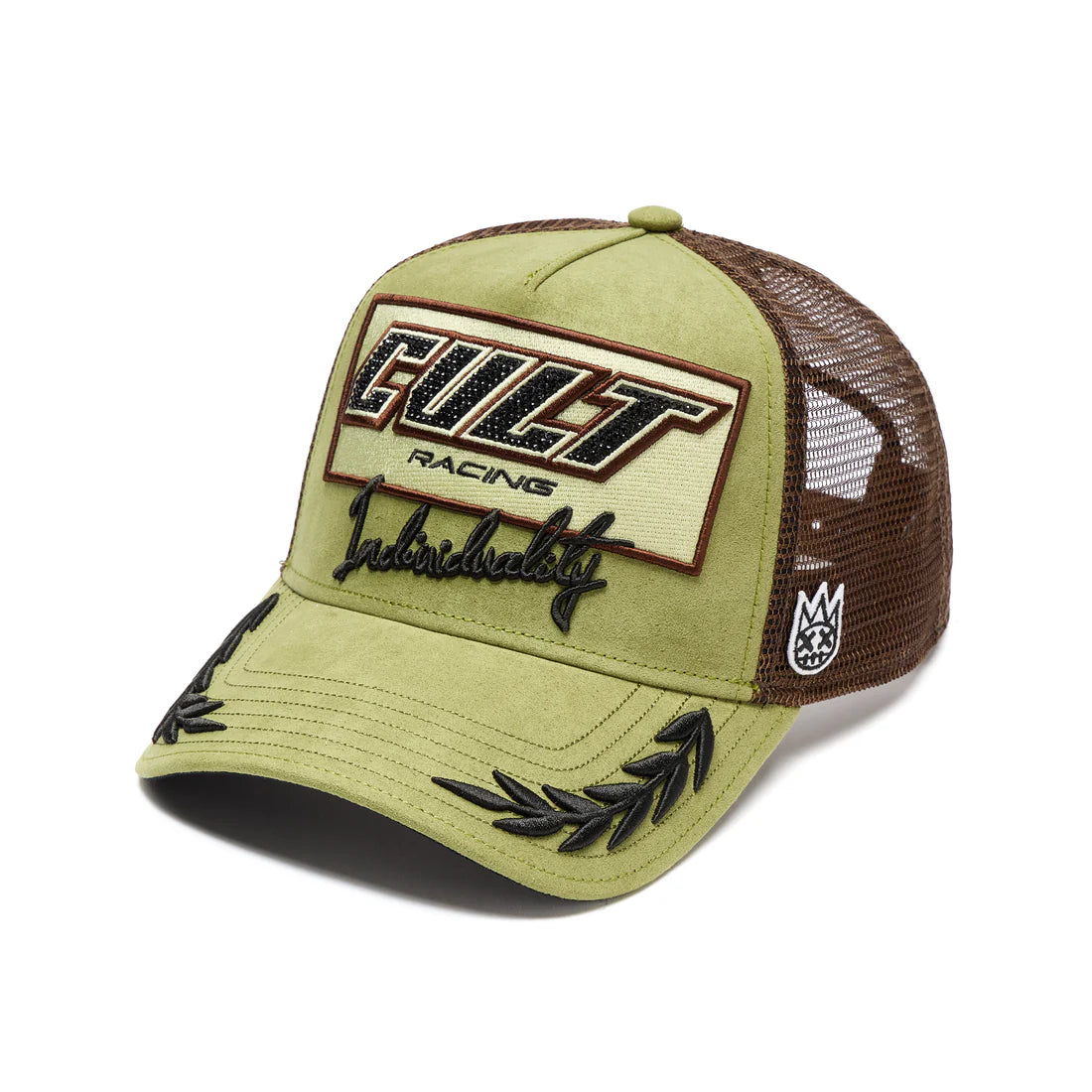 Cult Racing Mesh Back Trucker Hat - Olive Green