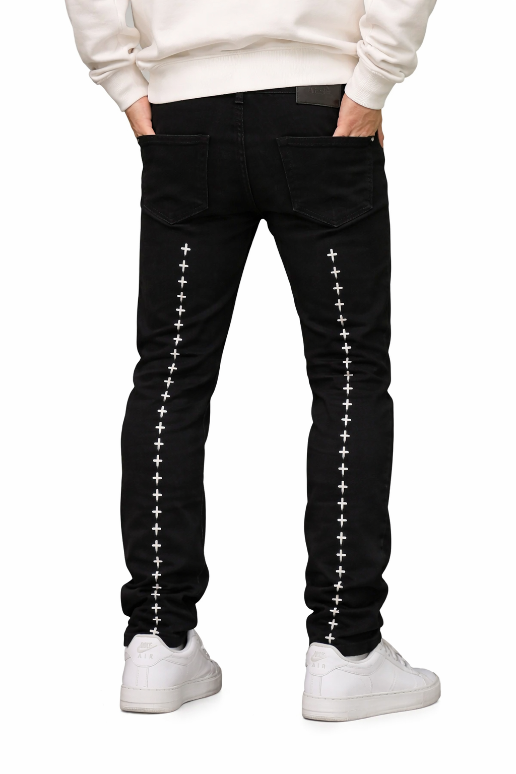 Bryant Skinny Jean - Black White Cross