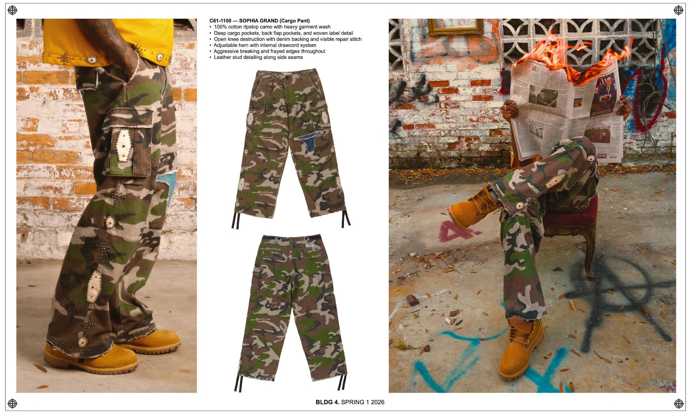 Sophia Grand Cargo Pant - Camo