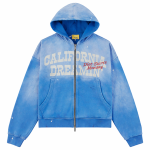 California Dreamin Full Zip Hoodie - Blue – Sammys NYC