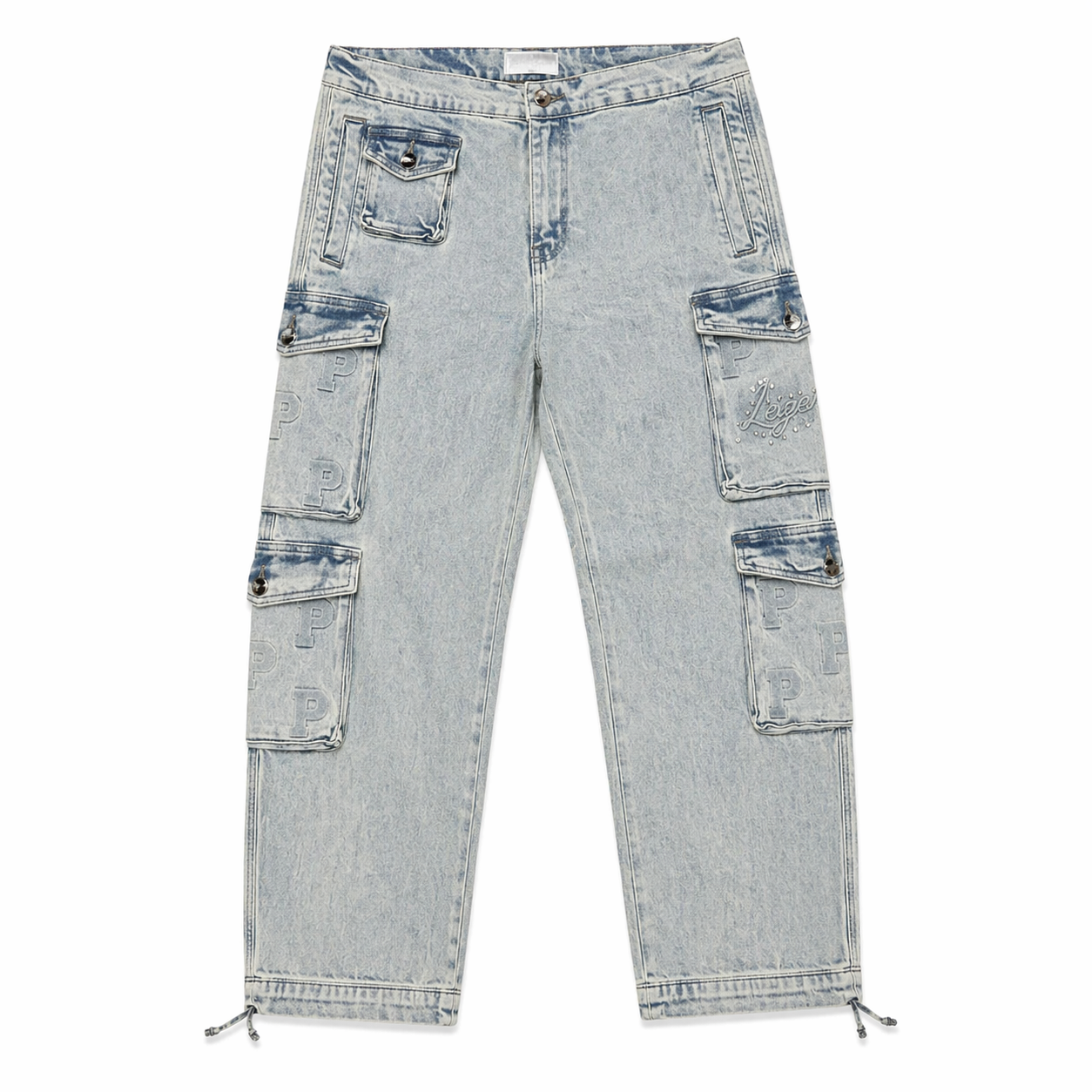 Embossed Denim Suit - Light Blue