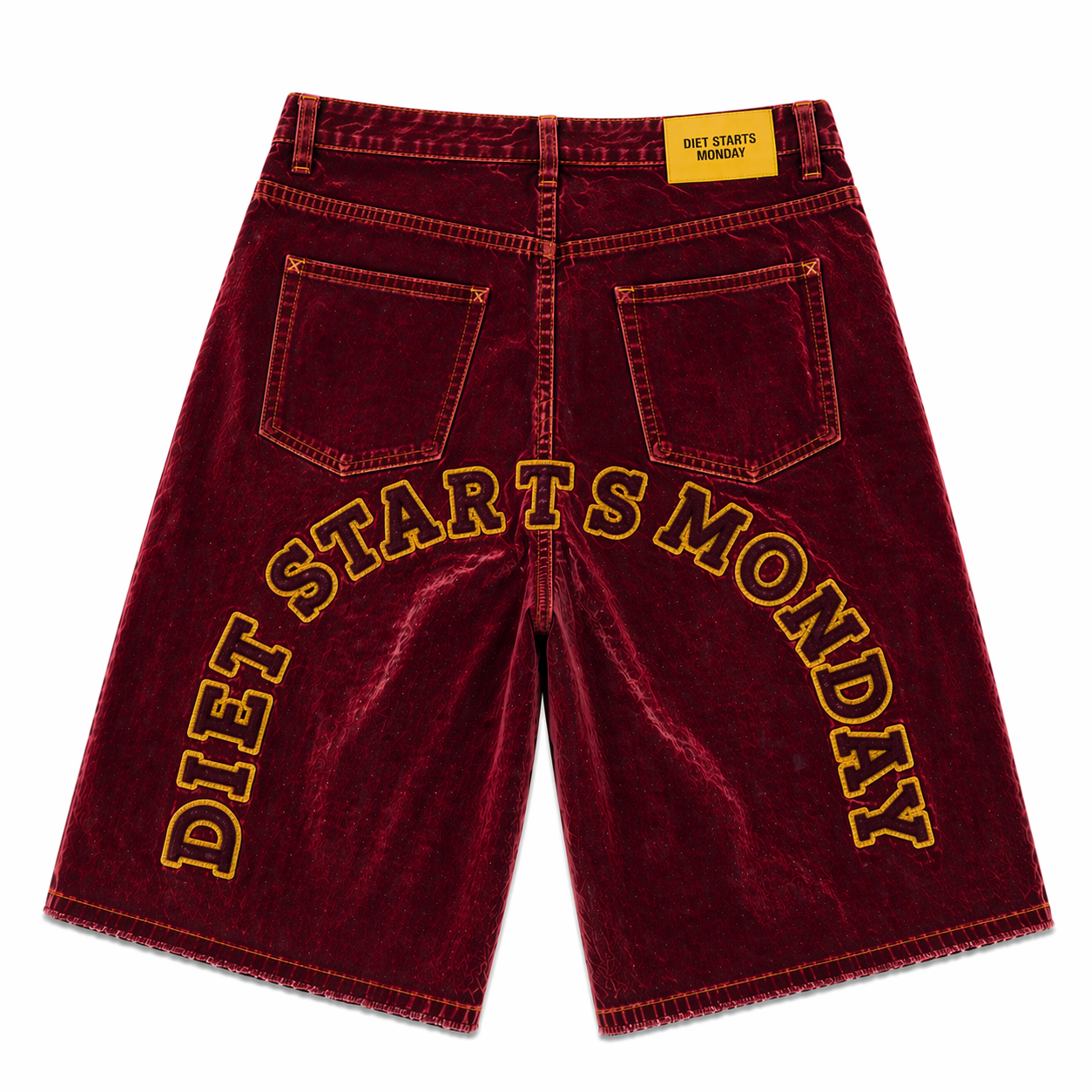 Arch Denim Shorts - Red