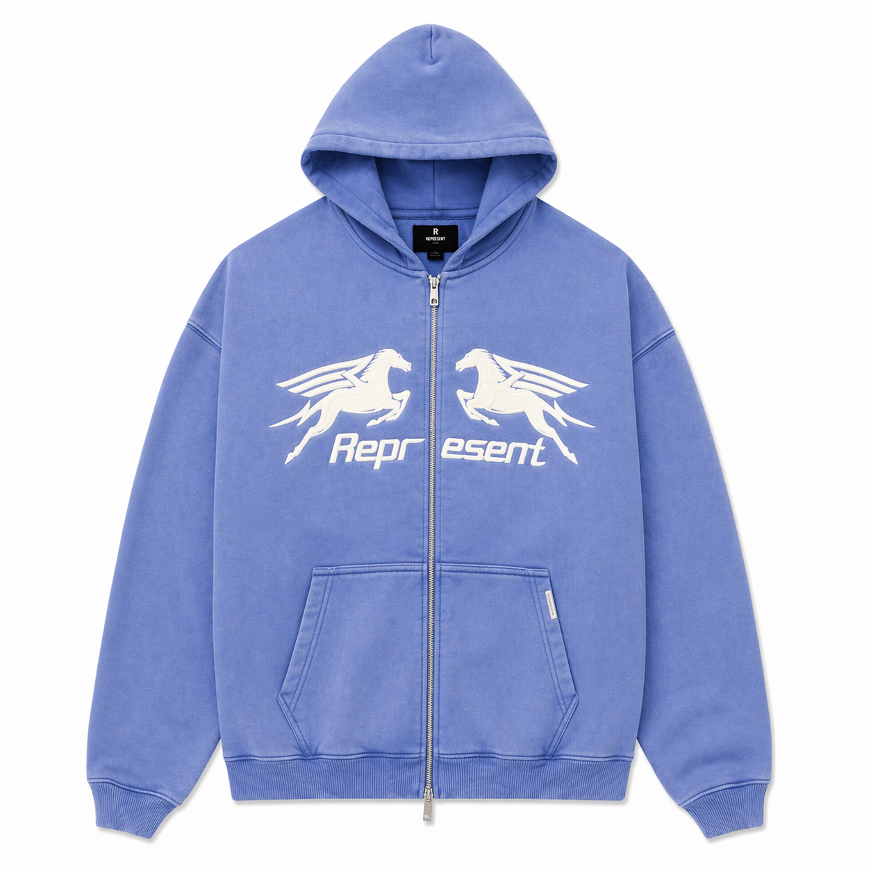 Pegasus Zip Up Hoodie - Indigo