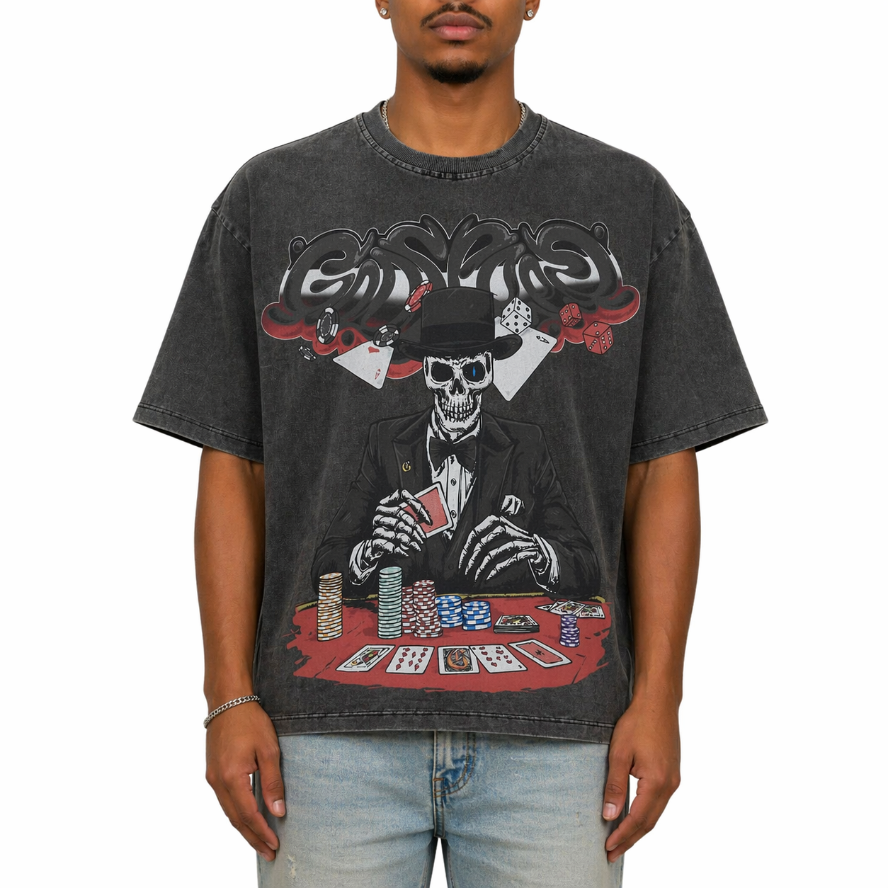 High Stakes T-shirt NG  - Grey Wash