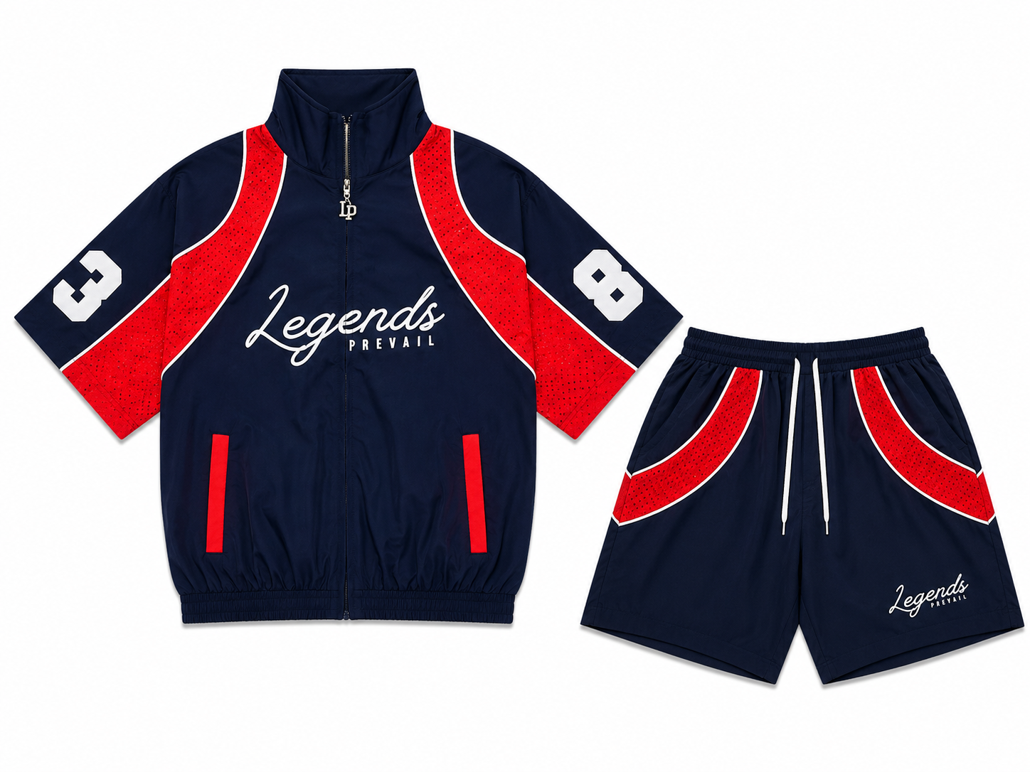 LP Windbreak Set - Navy & Red
