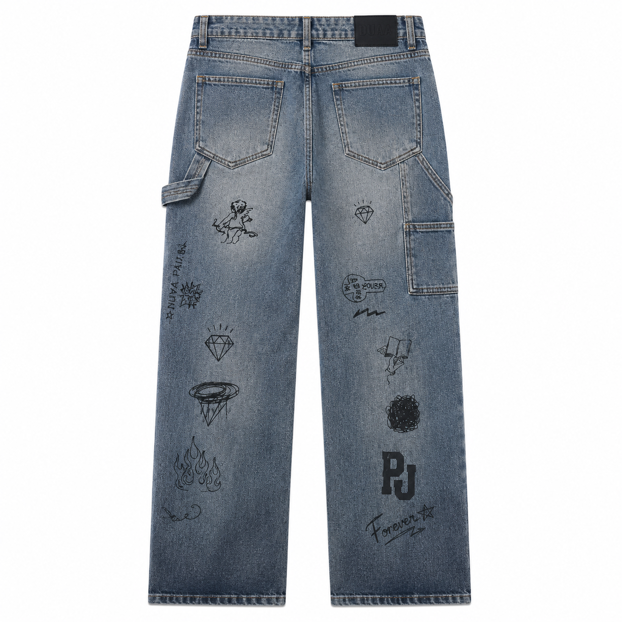 Artica Flare Denim - Light Wash Black Fade