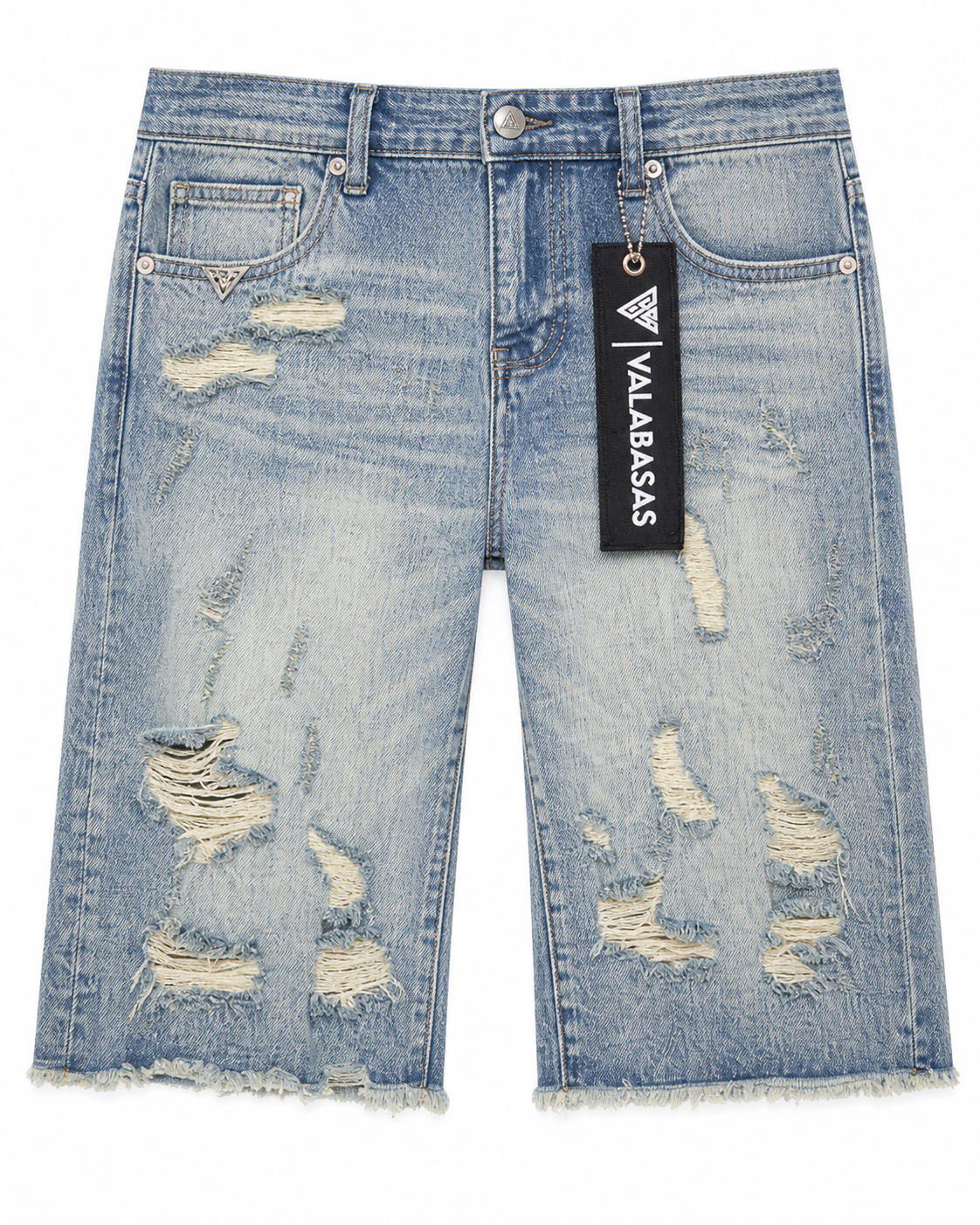Snapped Baggy Jorts - Blue Wash