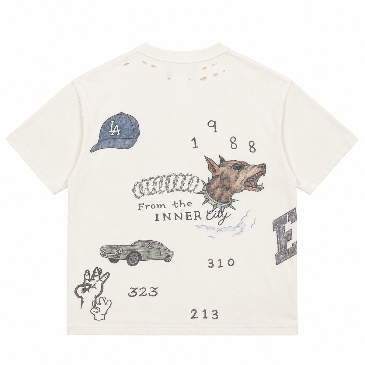 All Over Los Angles T-Shirt - Bone