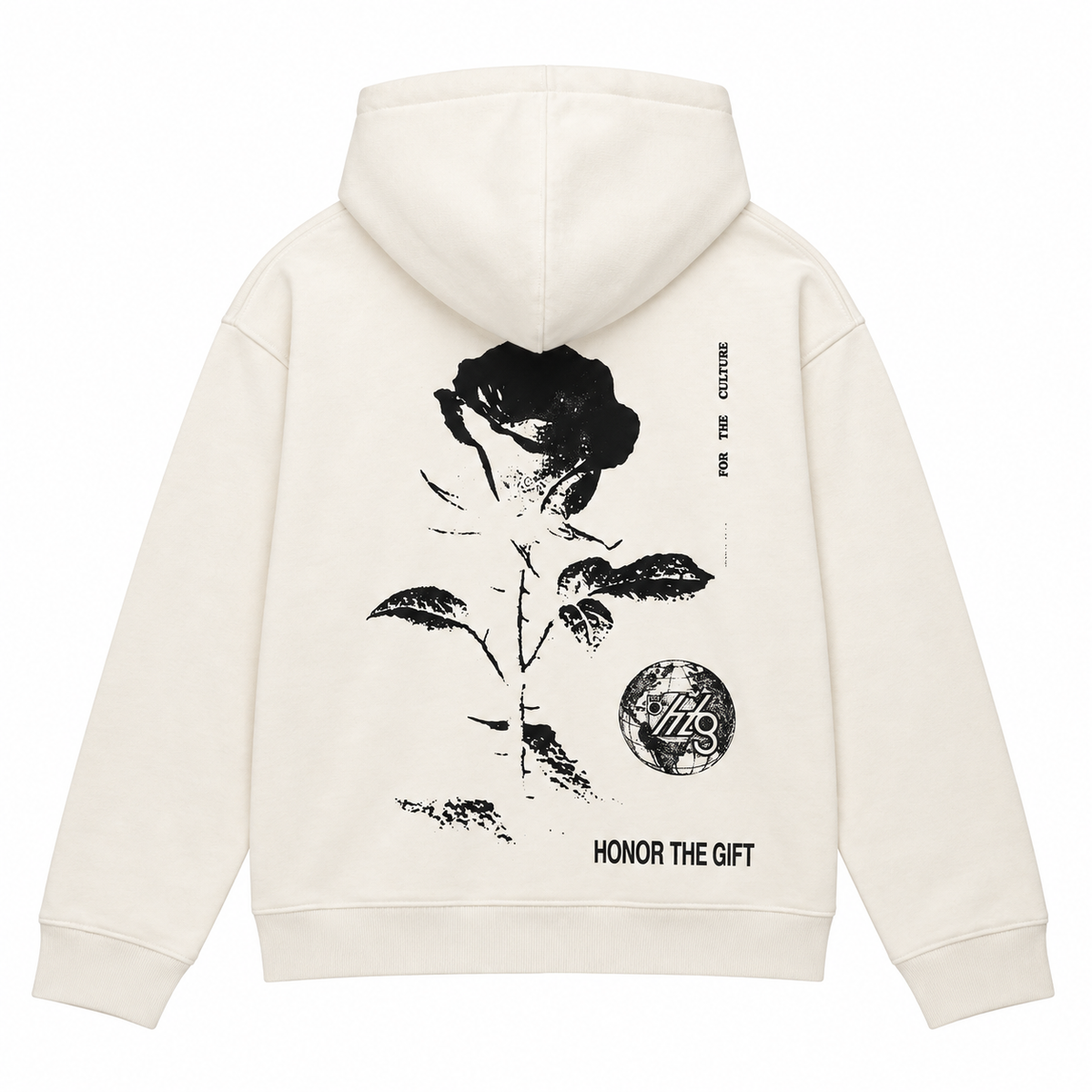 Fallen Rose Hoodie - Bone