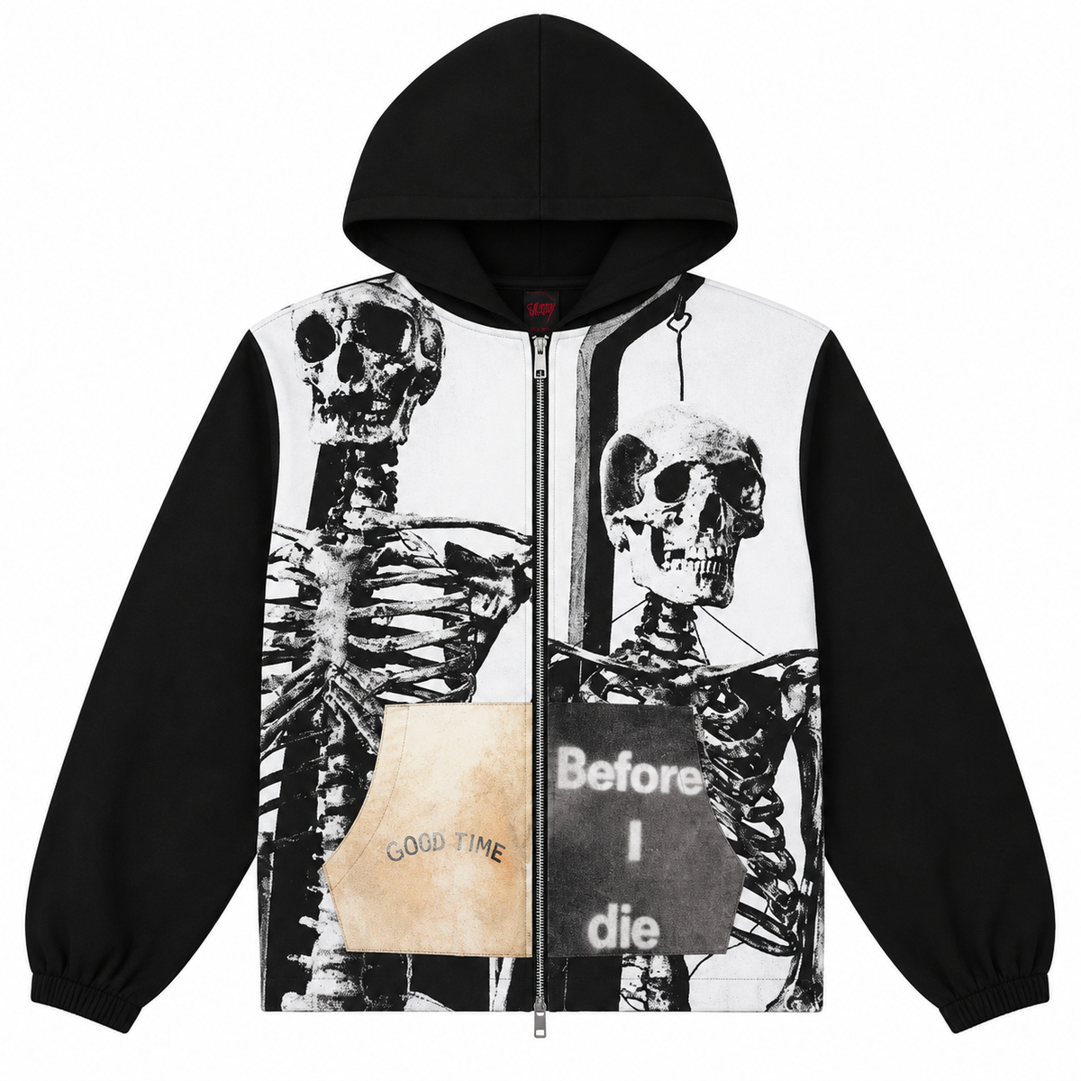 Good Time Zip Poncho Hoodie - Black