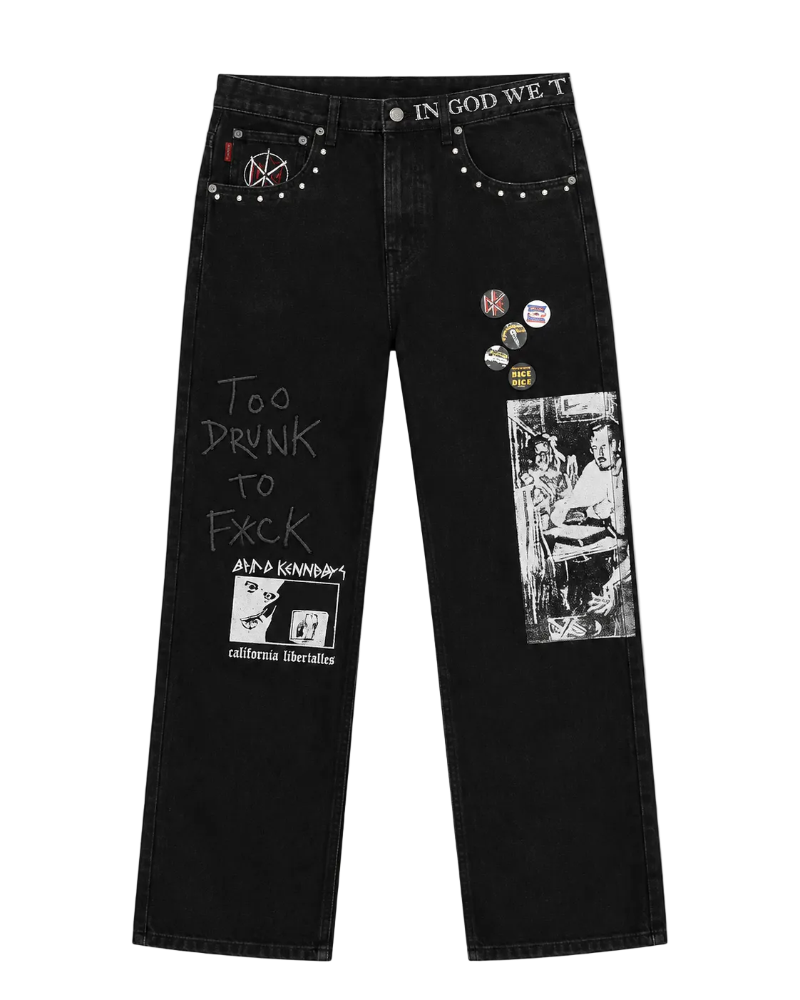 Diy Straight Leg Pants - black