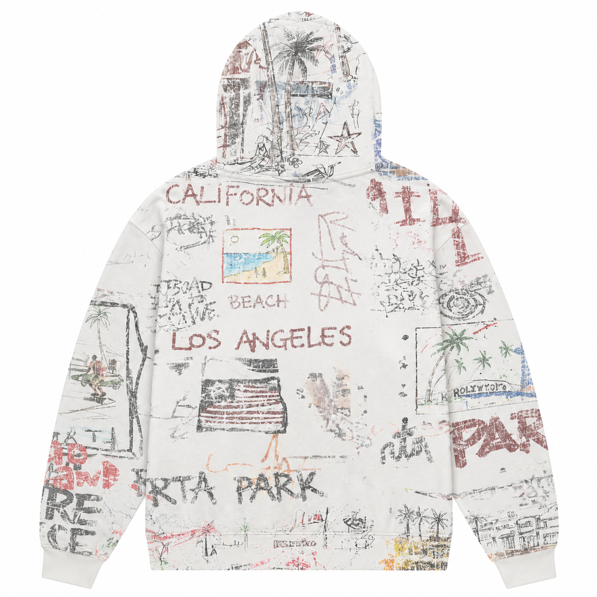 Floyd Zip Up Hoodie - White Skate Sticker