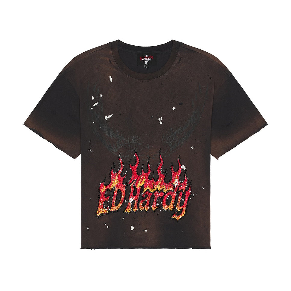 Eagle Flame Boxy T-Shirt - Sunfade Grey