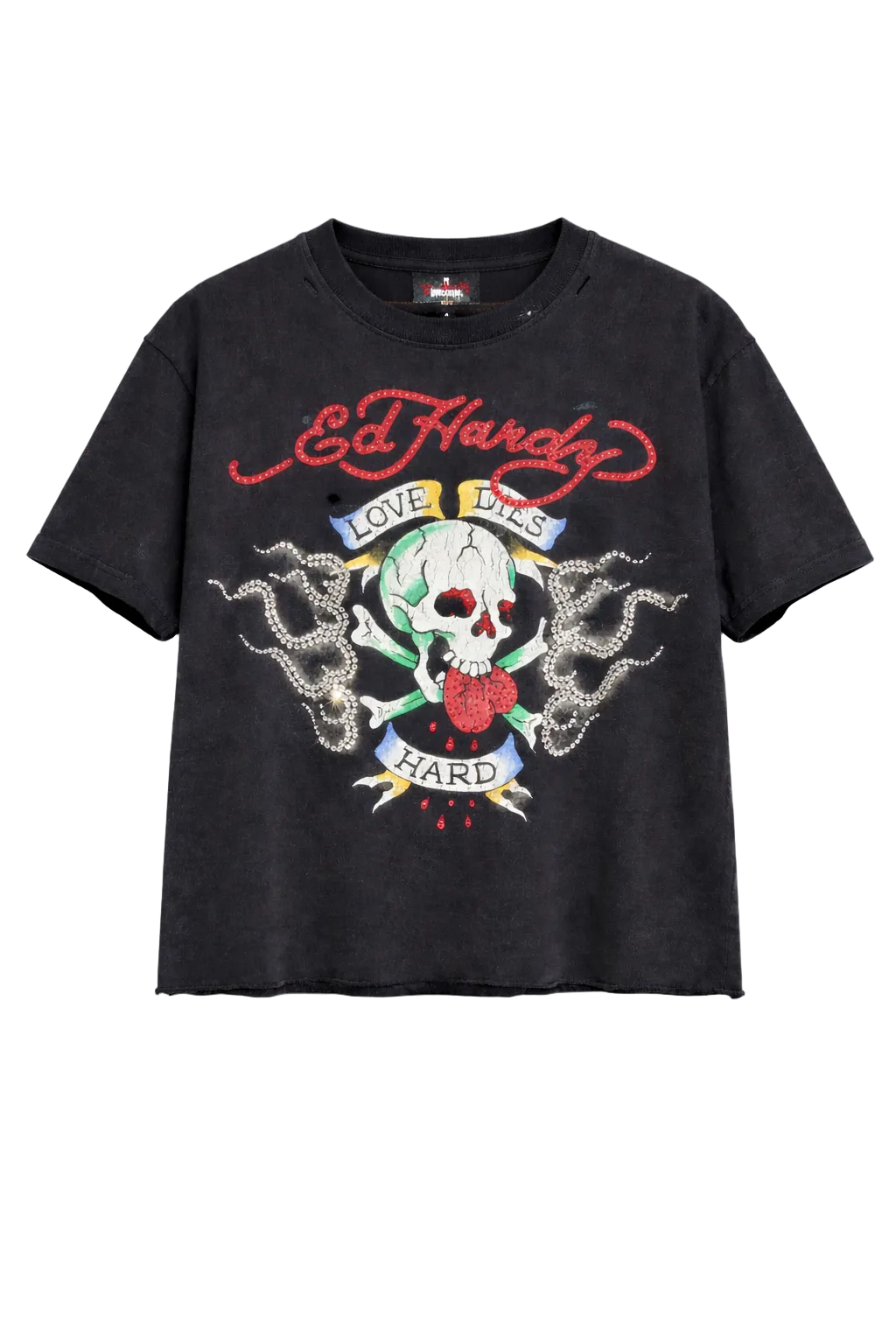 Skull Flame T-Shirt - Sunfade Black