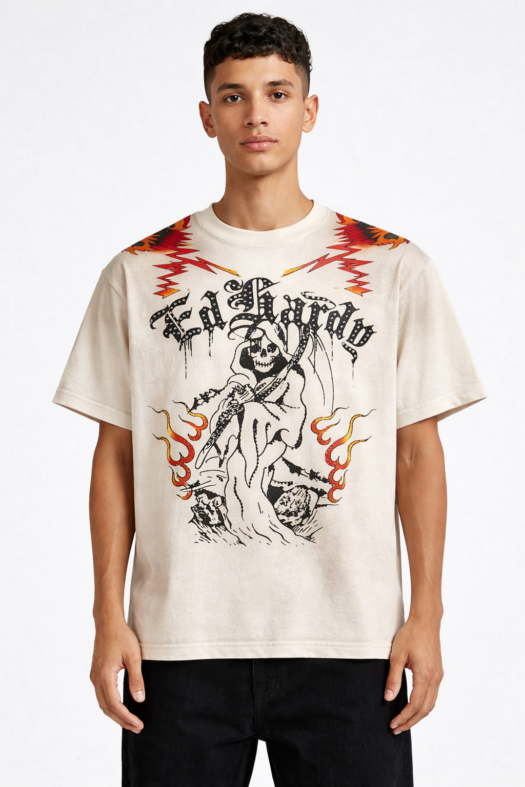 Reaper Cropped T-Shirt - Vintage Ivory