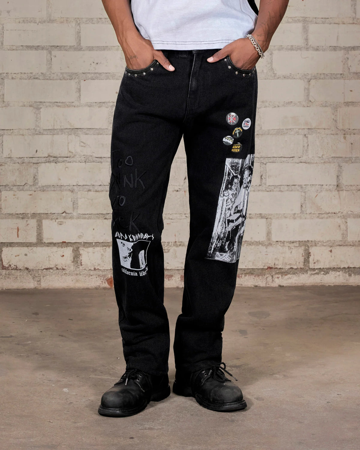 Diy Straight Leg Pants - black