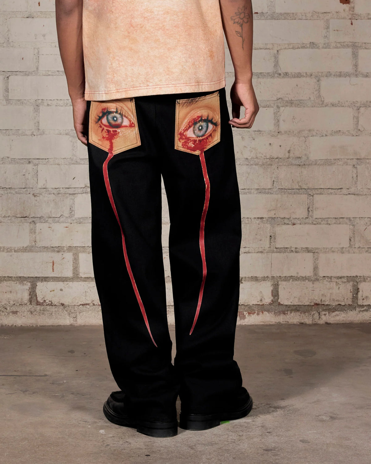 Tear Formula Baggy Jeans - Black