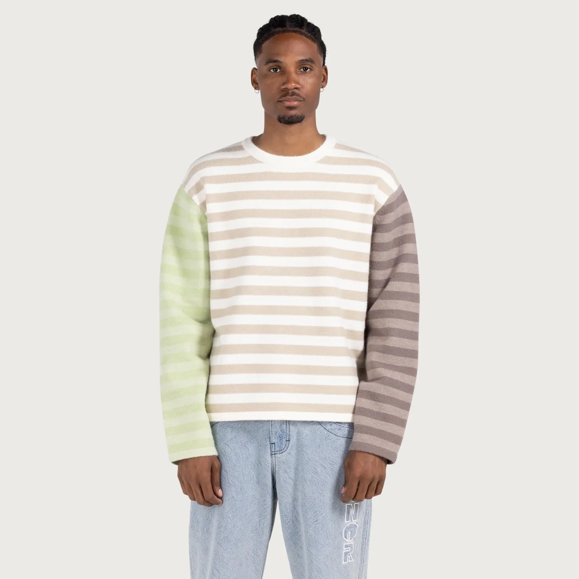 Multi Stripe Crew - Bone