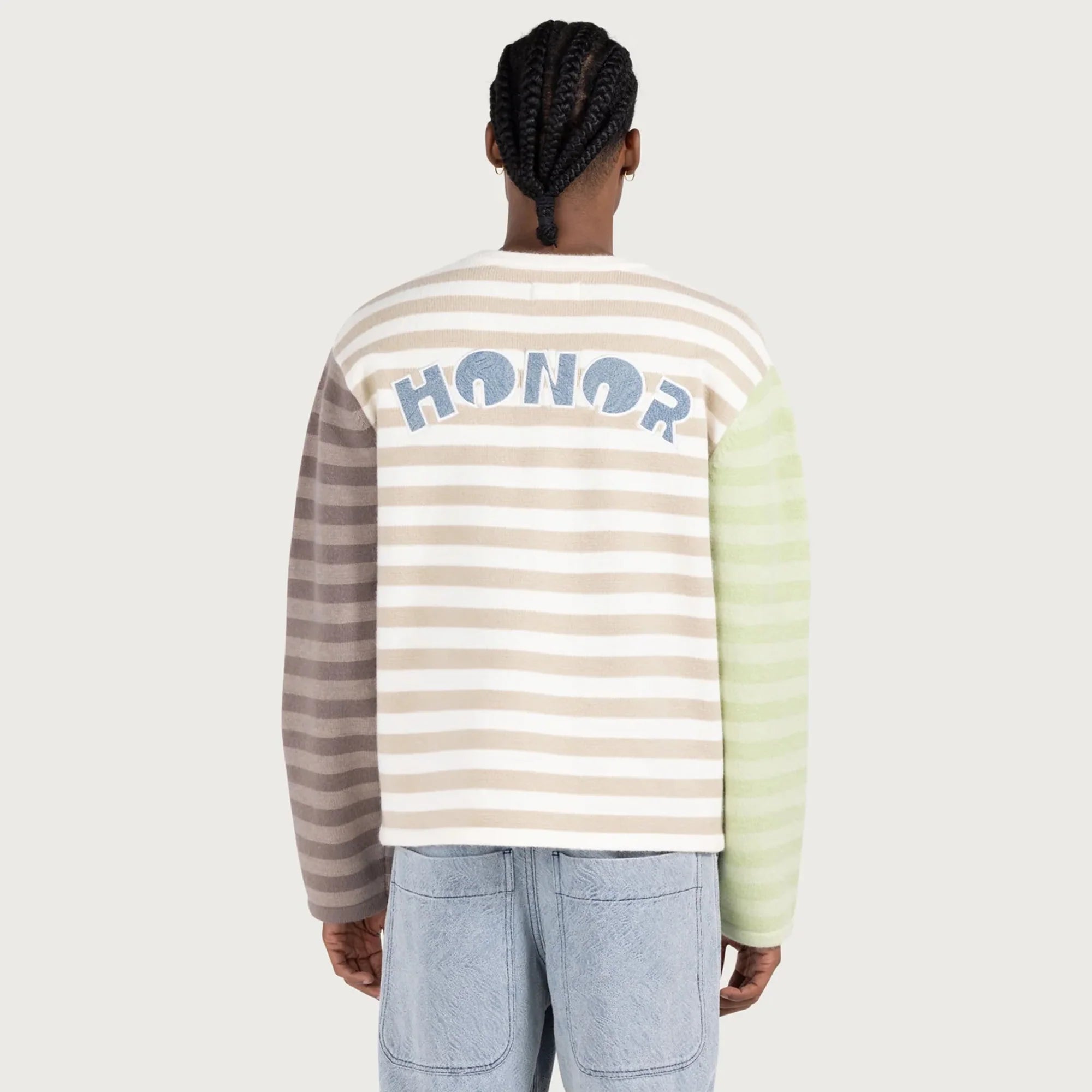 Multi Stripe Crew - Bone