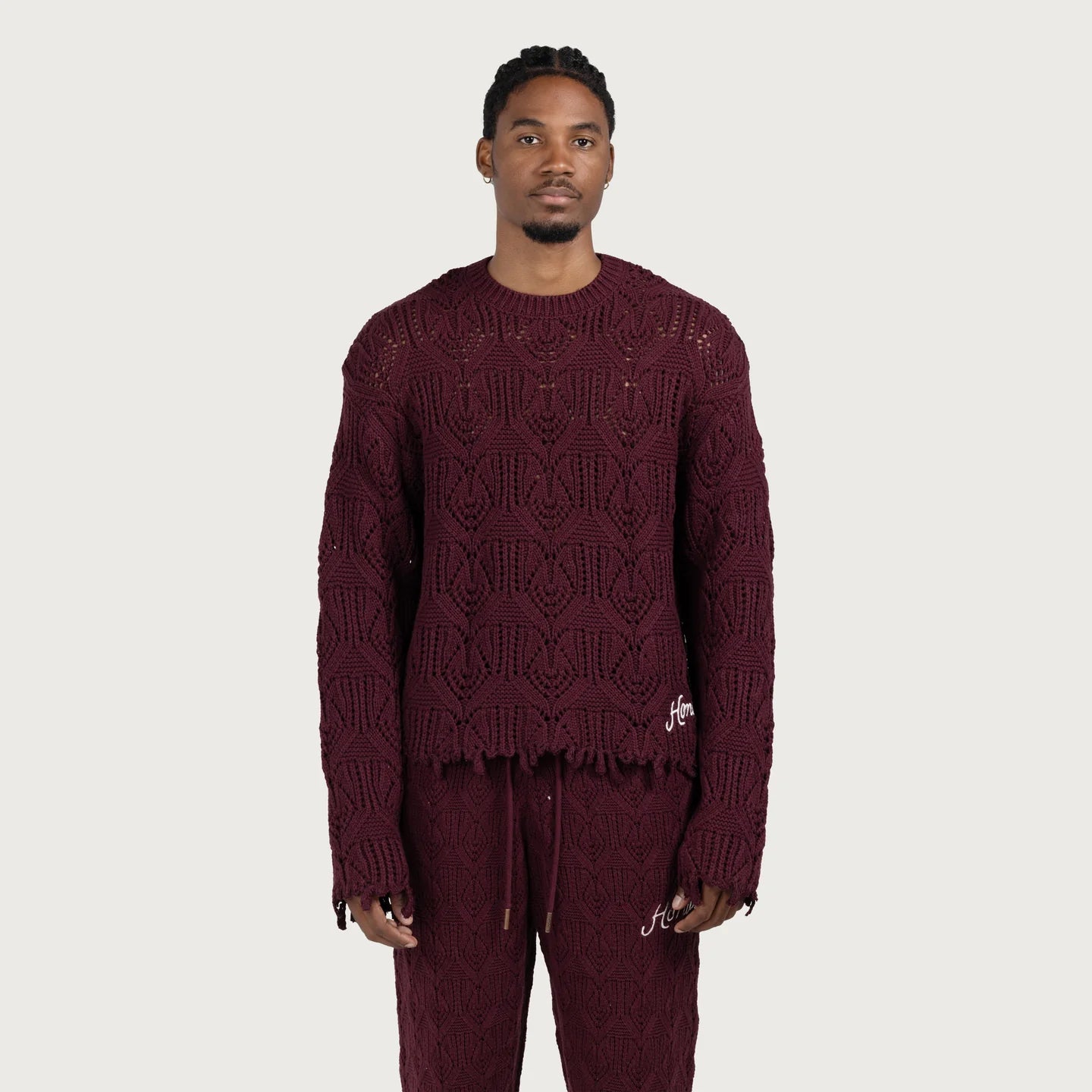 Cable Knit Sweater - Berry