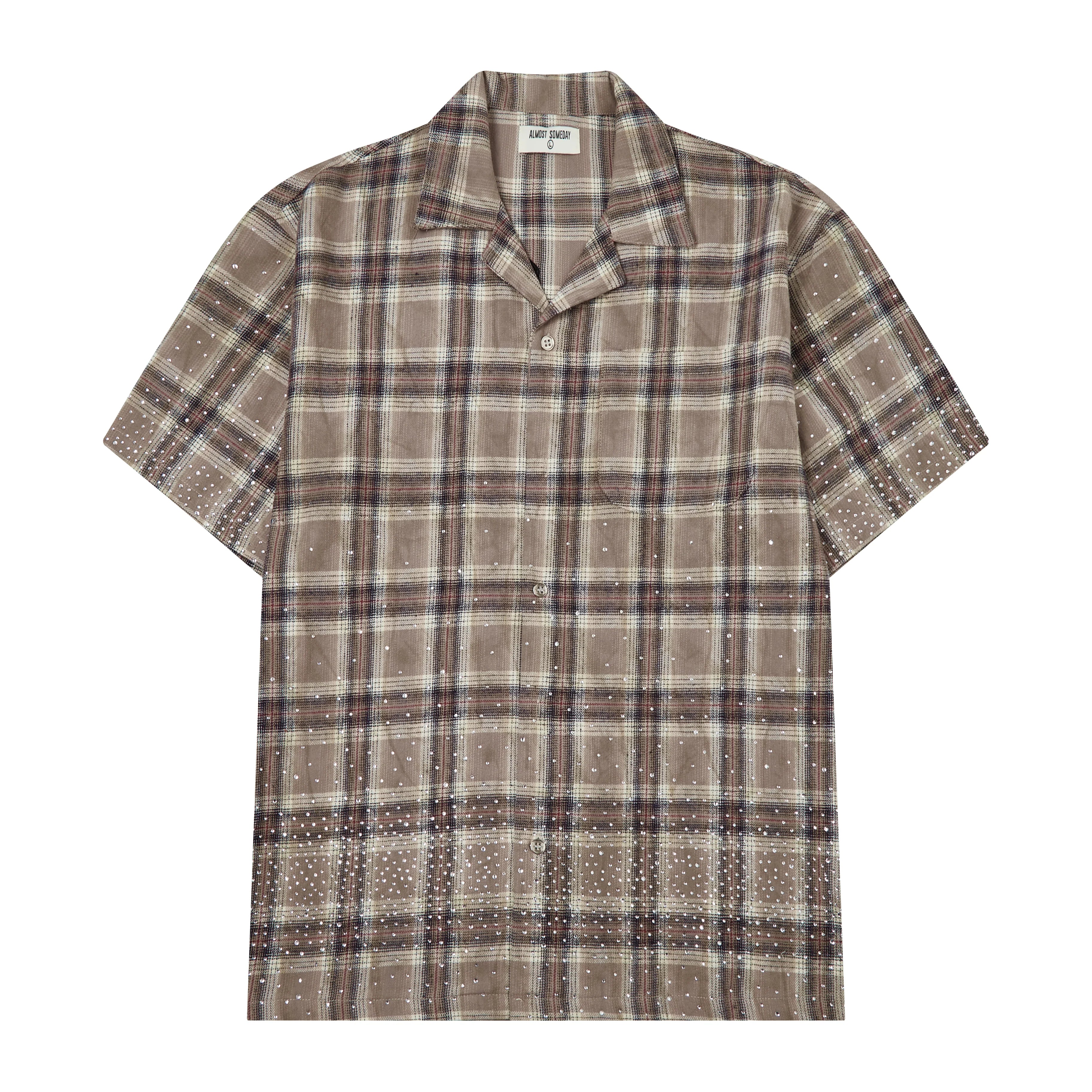 Solomon Rhinestone Flannel - Brown