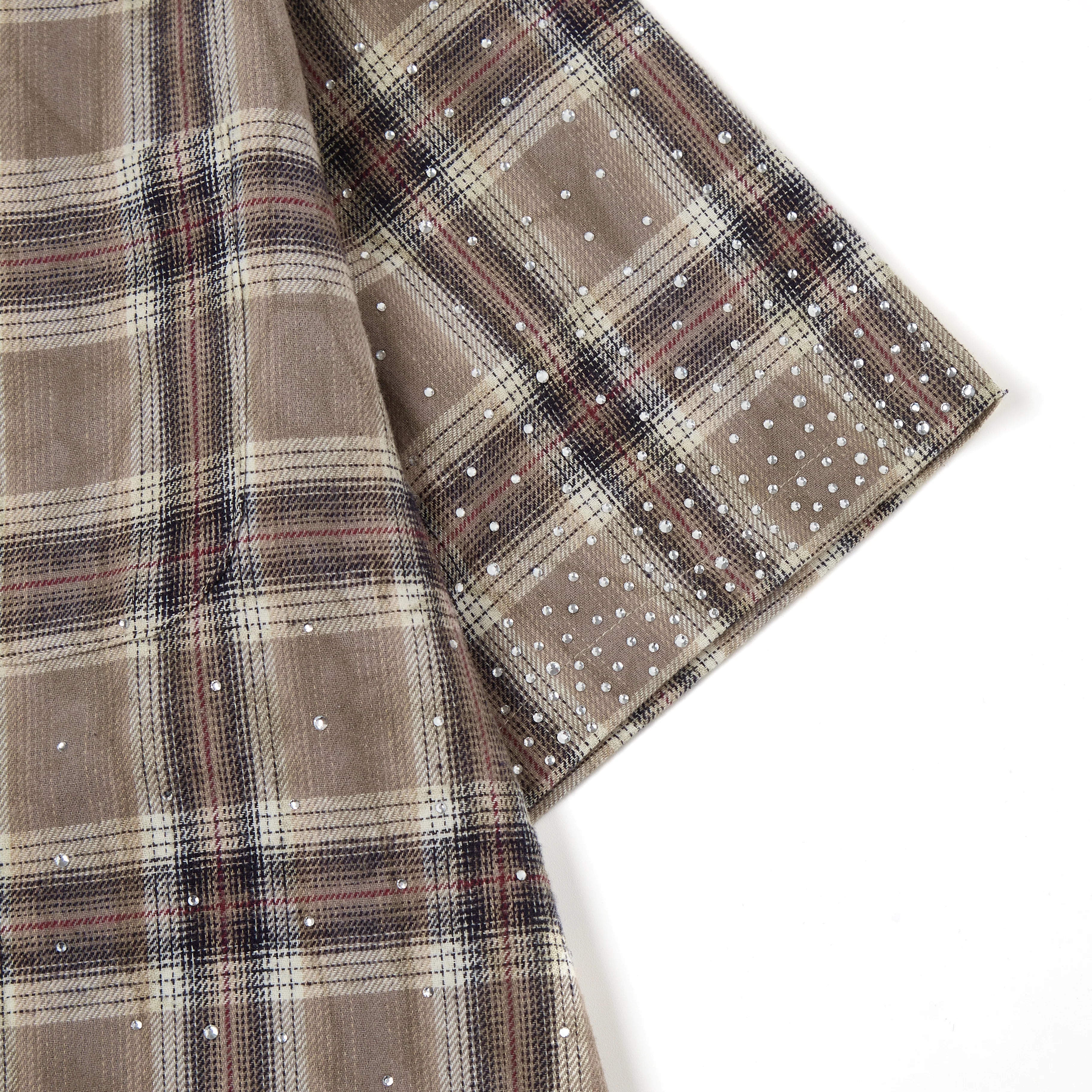 Solomon Rhinestone Flannel - Brown