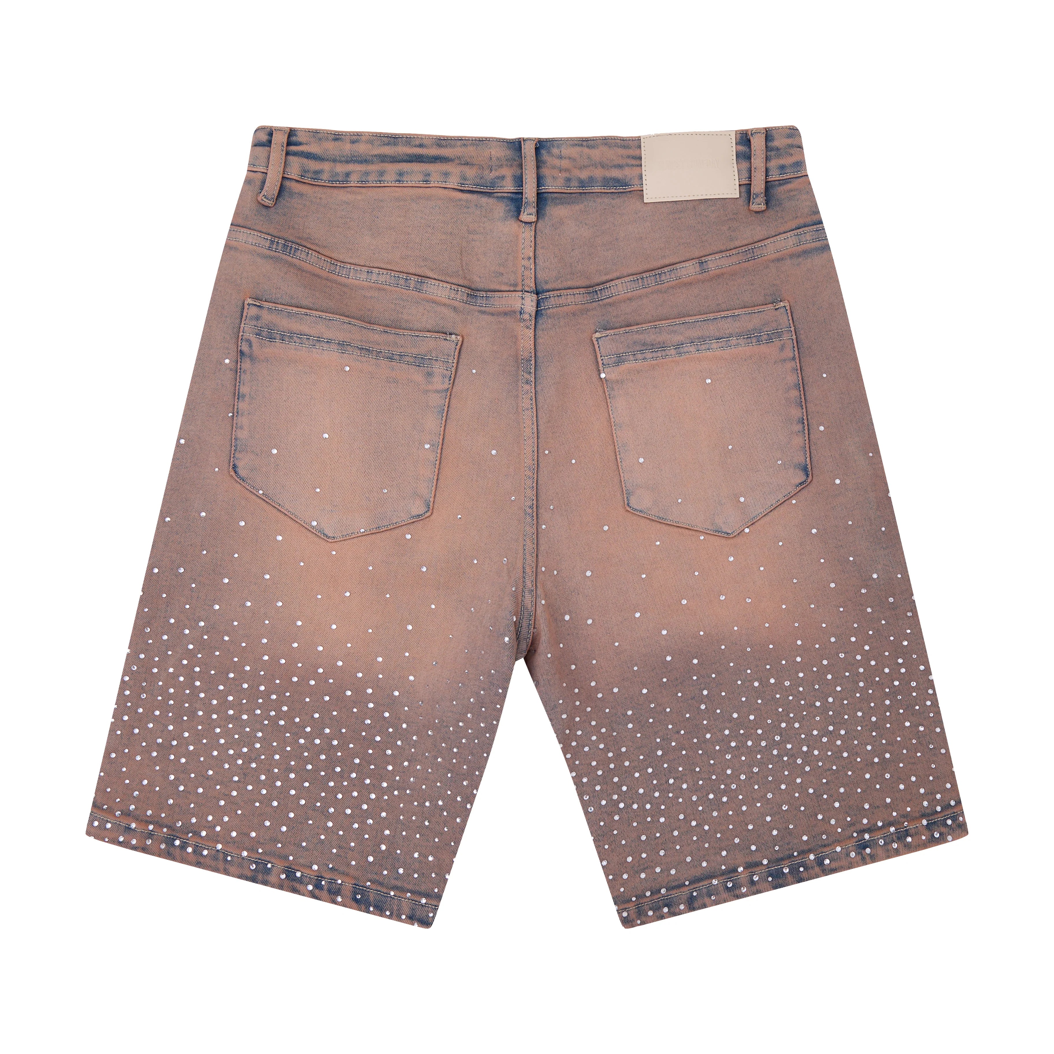 Solomon Rhinestone Jorts - Maroon