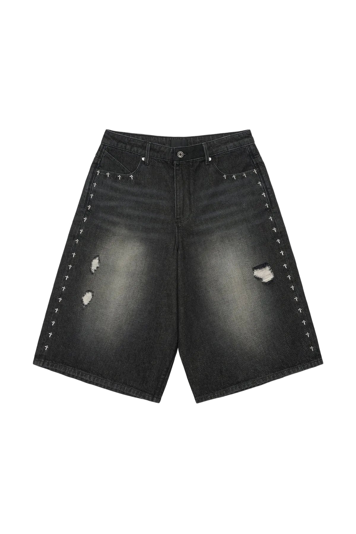Gustavo Bermuda Short - Fray Noir Side Cross