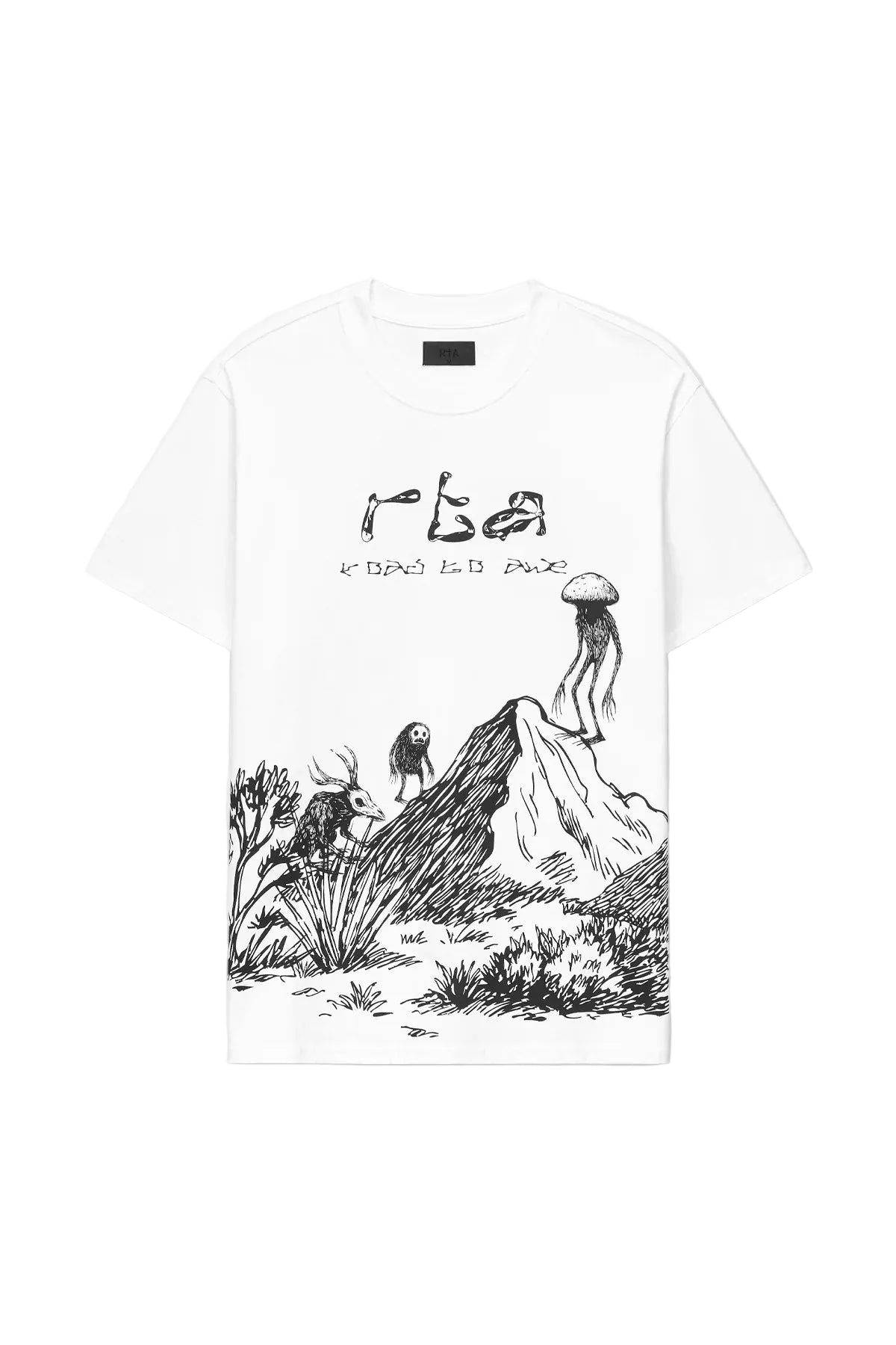 Colin Oversized Short Sleeve T-Shirt - White Creature Scenery