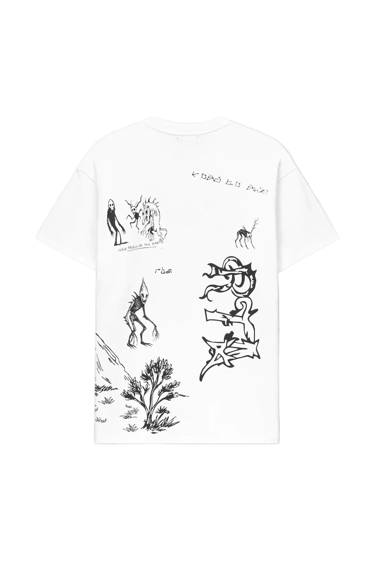 Colin Oversized Short Sleeve T-Shirt - White Creature Scenery