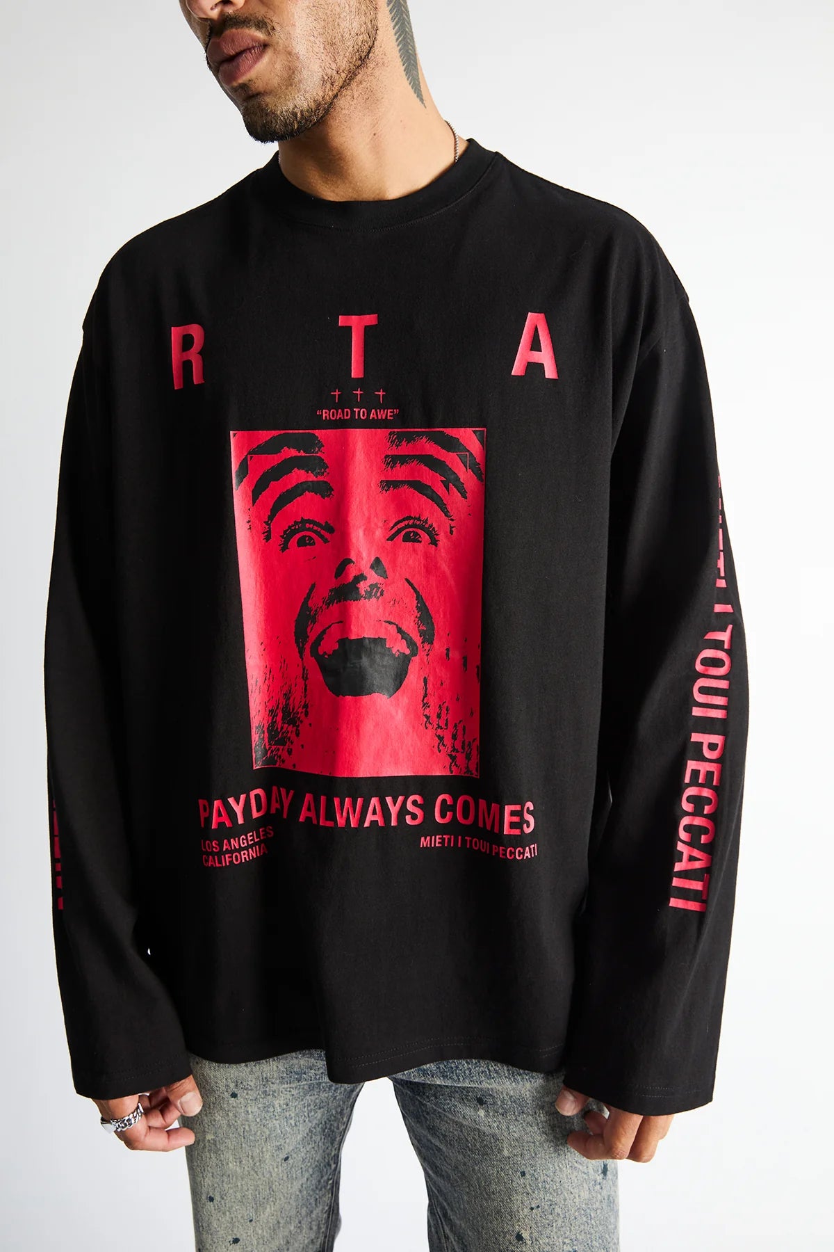 Marceau Oversized Ls T-Shirt - Black Payday