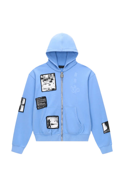 Zev Zip up Hoodie - Blue Digital Patch – Sammys NYC