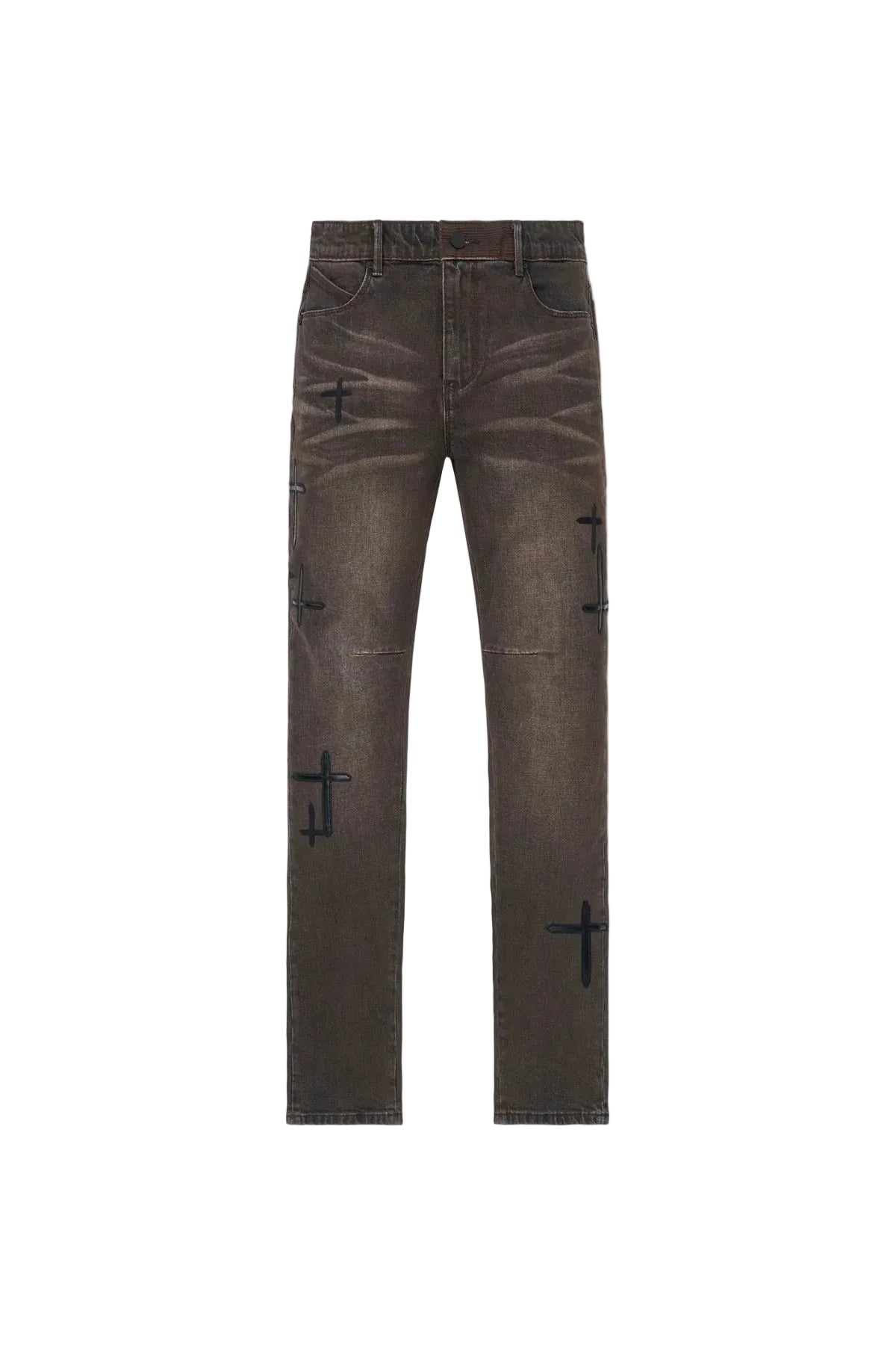 Bryant Skinny Jean - Mocha Drift Cross Patch
