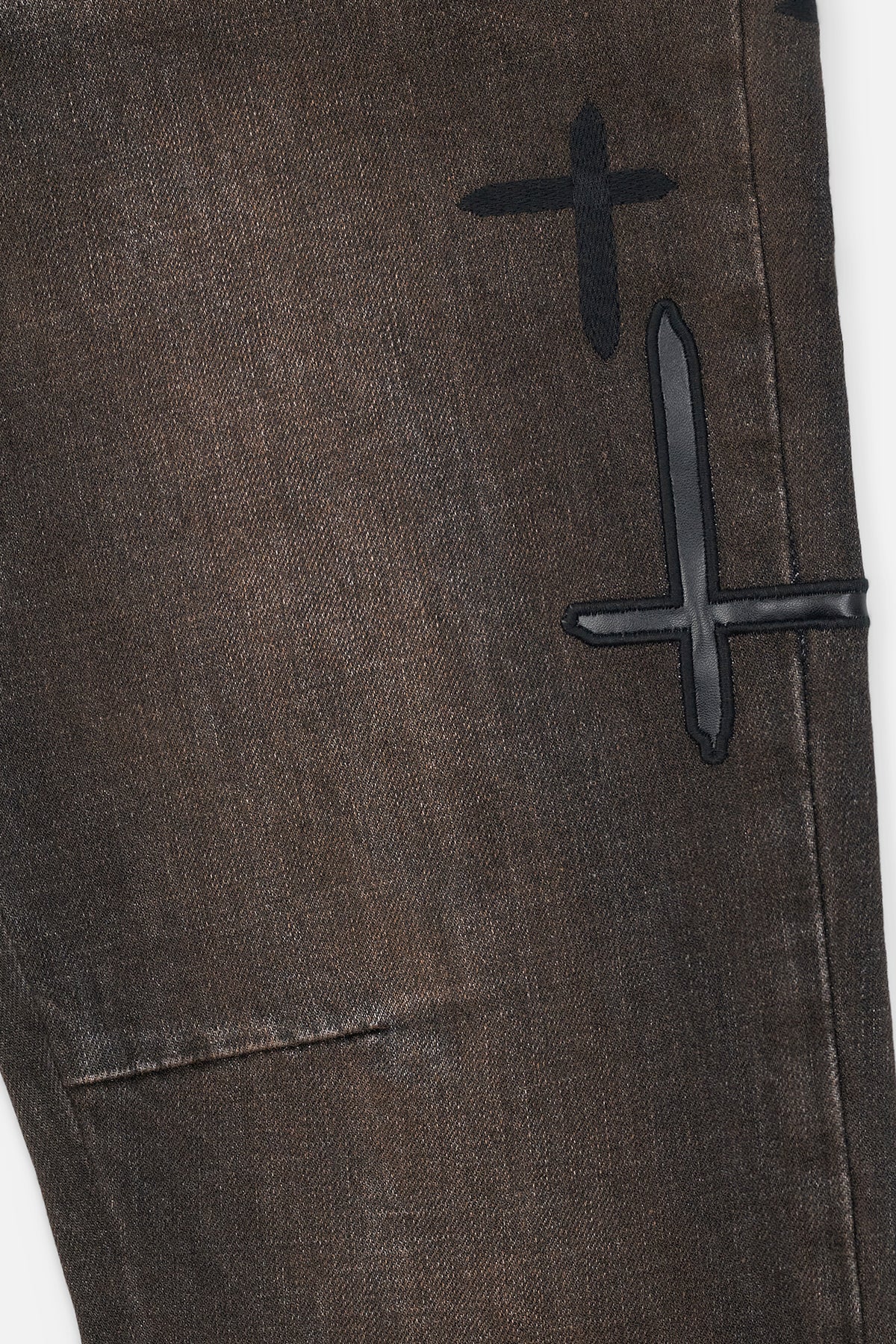 Bryant Skinny Jean - Mocha Drift Cross Patch