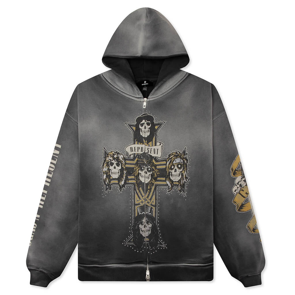 Guns N' Roses Zip Hoodie - Stained Black