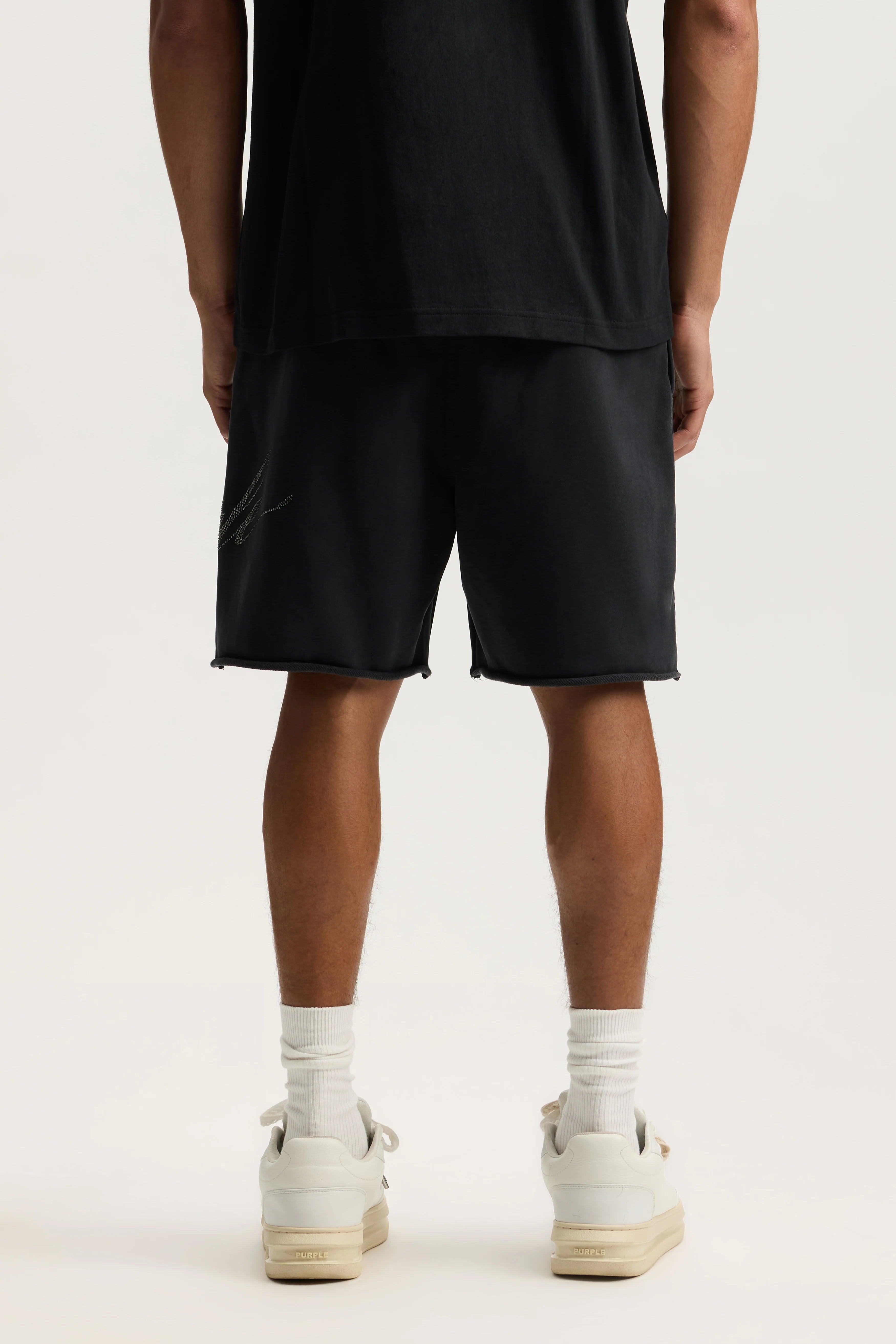 Crystal Slanted Script Short - Black