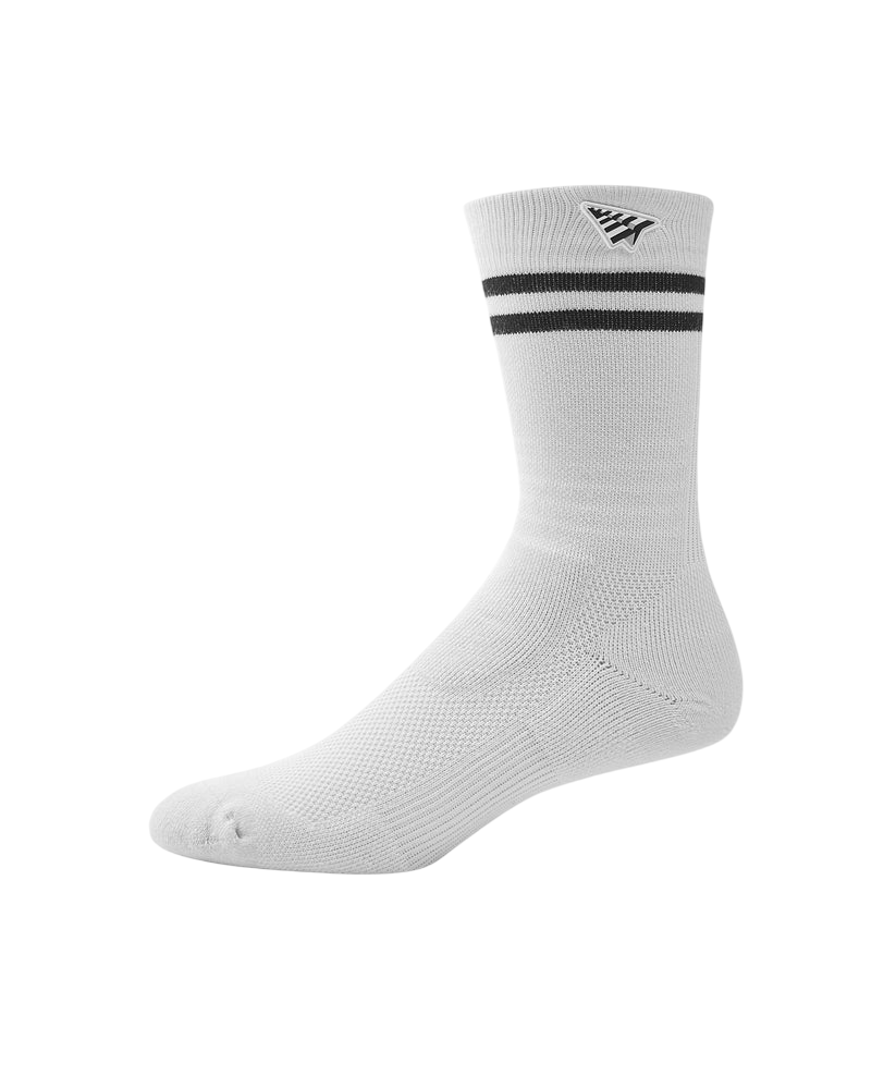 Silicone Patch Crew Socks - White