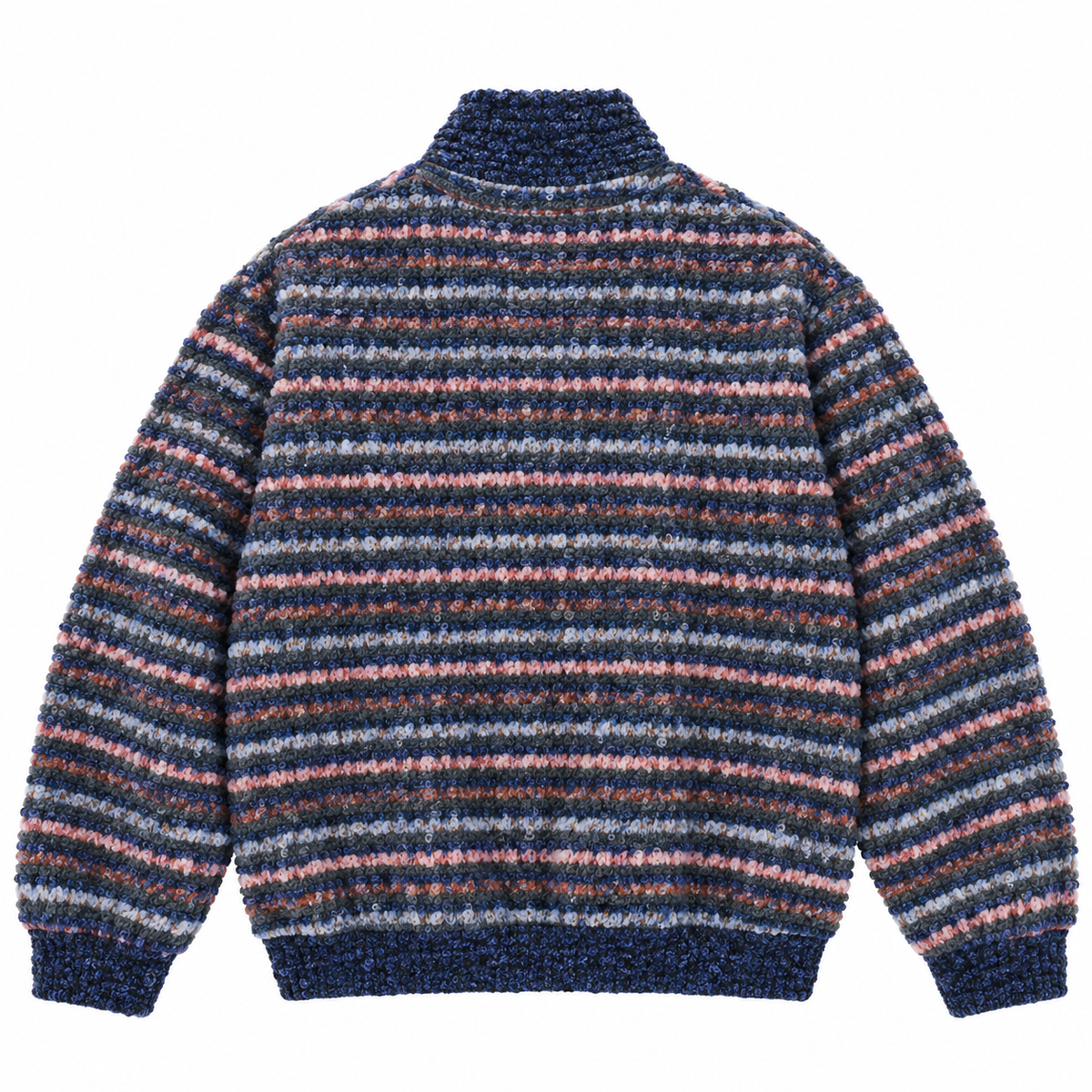 Rafi Zip Up Sweater - Blue Static