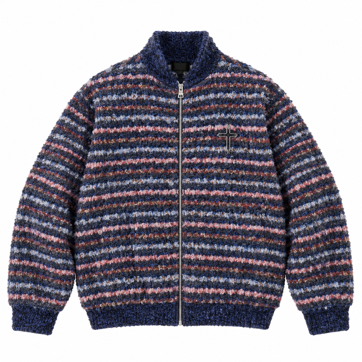 Rafi Zip Up Sweater - Blue Static