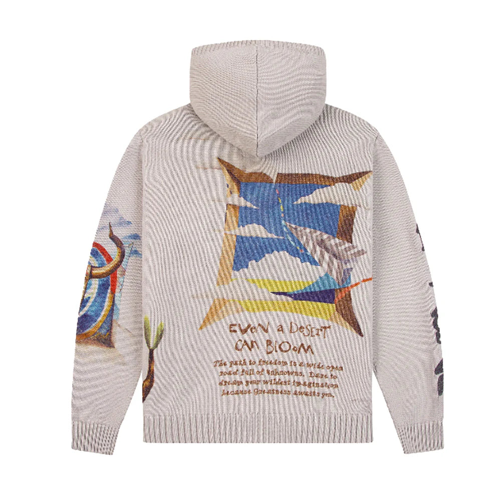 Printed Sweater Zip - Moon Struck