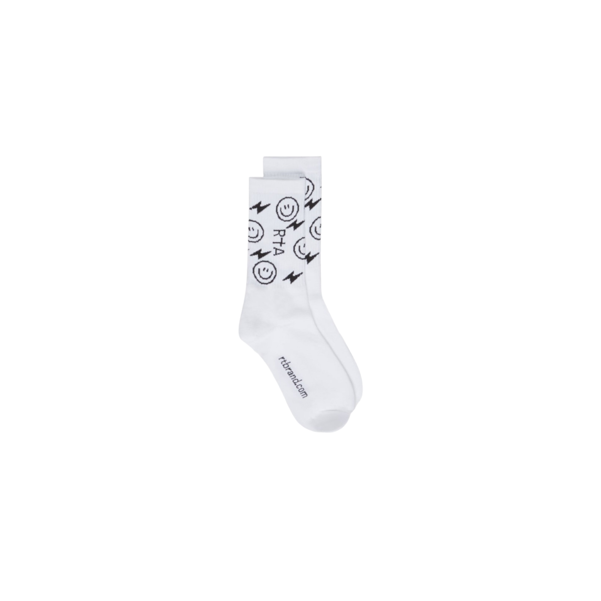 White Smiley Socks - White