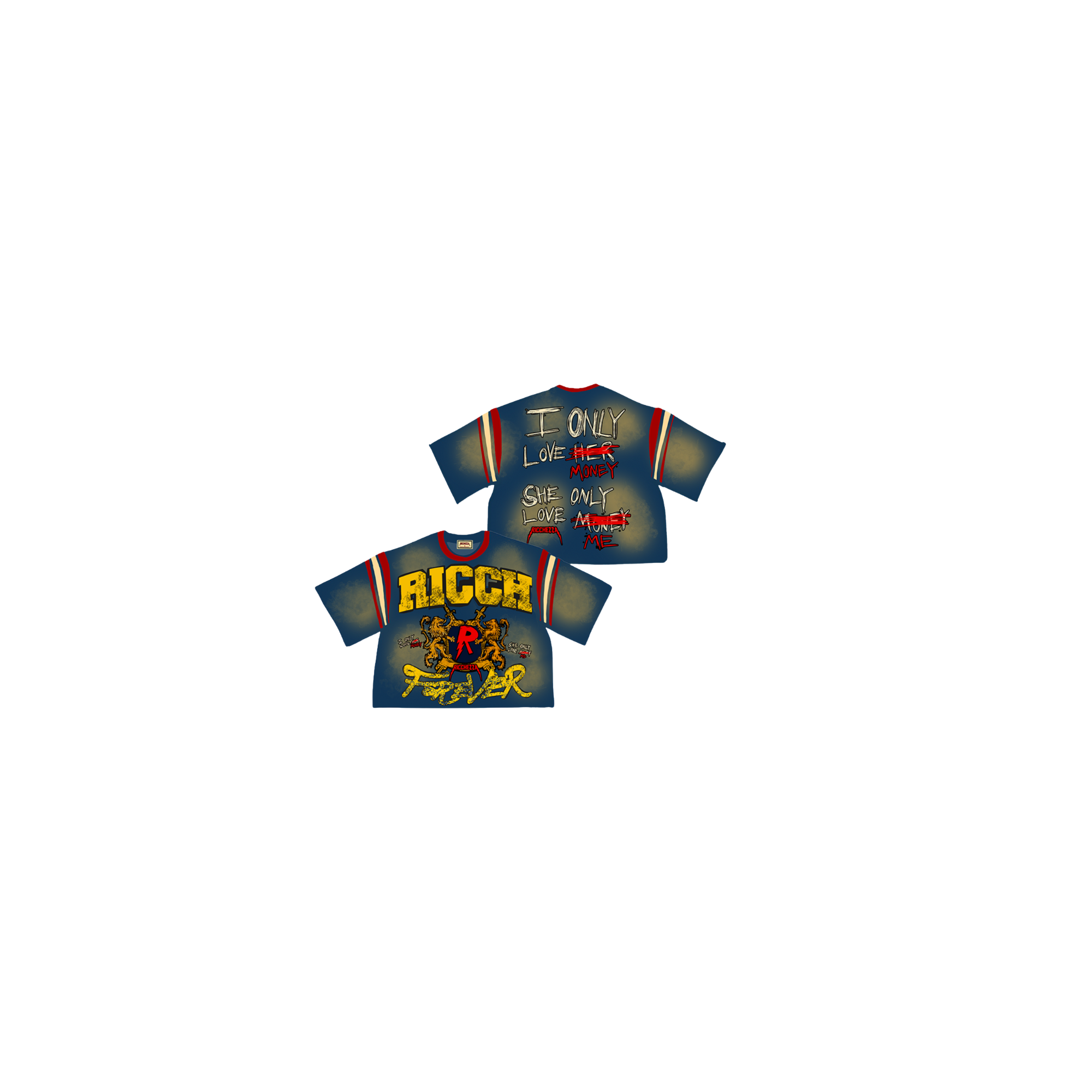 Varsity Tee 100% cotton jersey - Navy