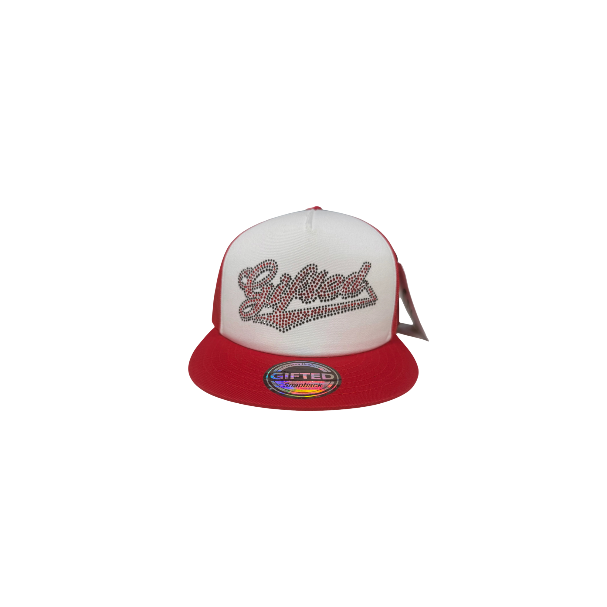 crystal cap - white red