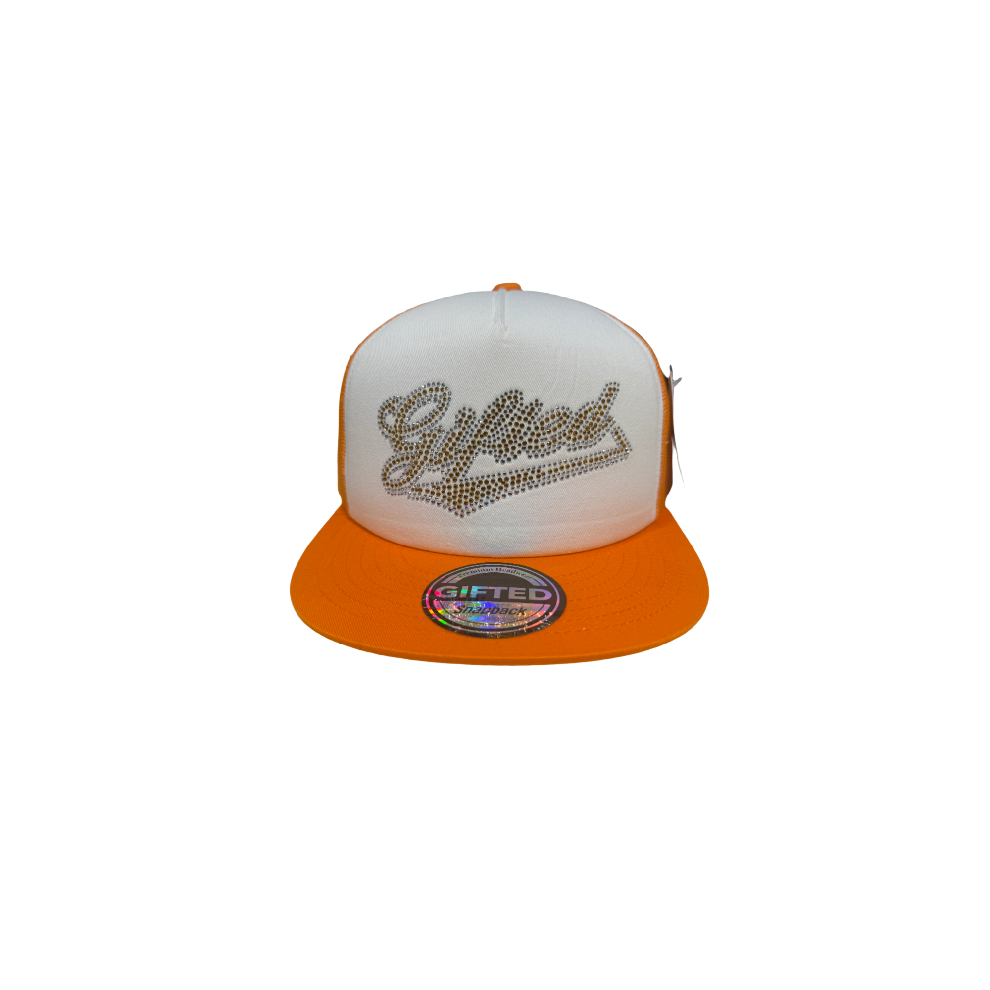 crystal cap white - orange