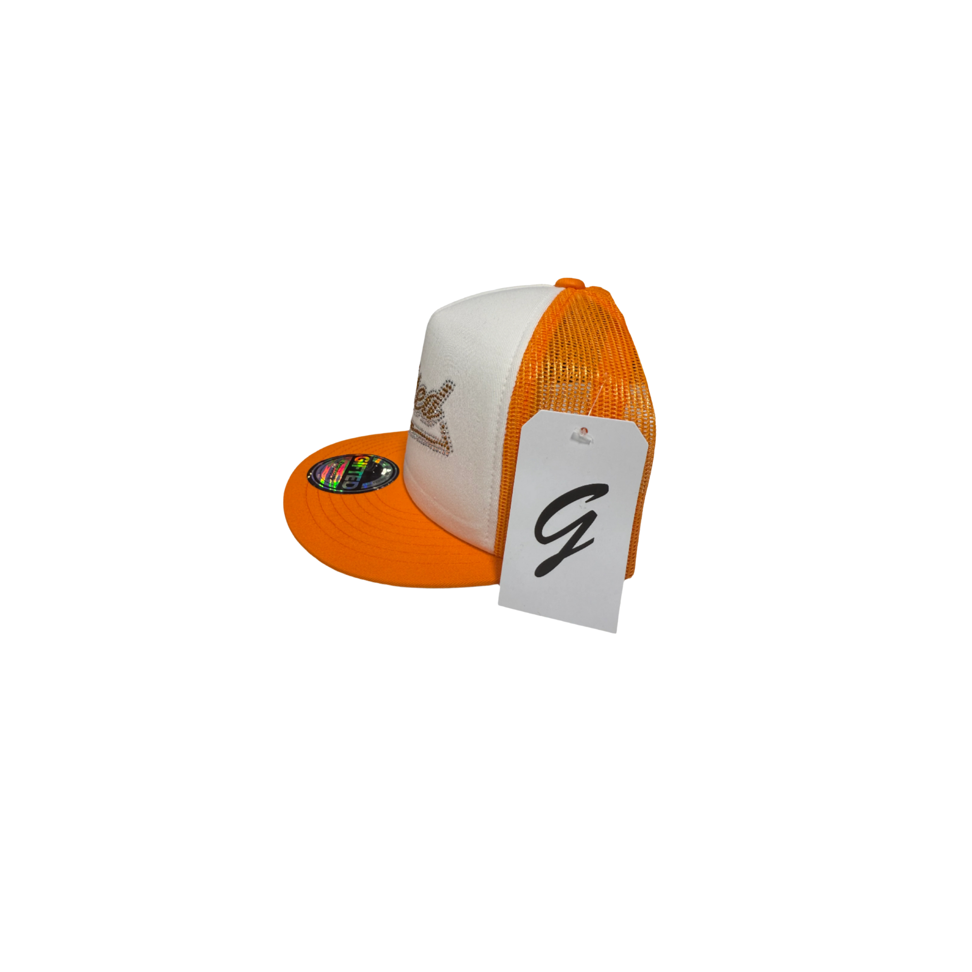 crystal cap white - orange