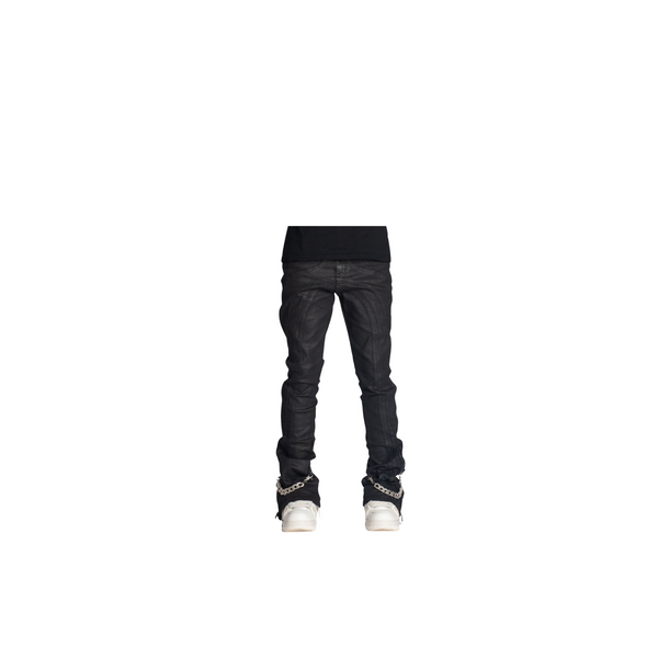 Obsidian Black Waxed Chain Denim - Guapi Clothing
