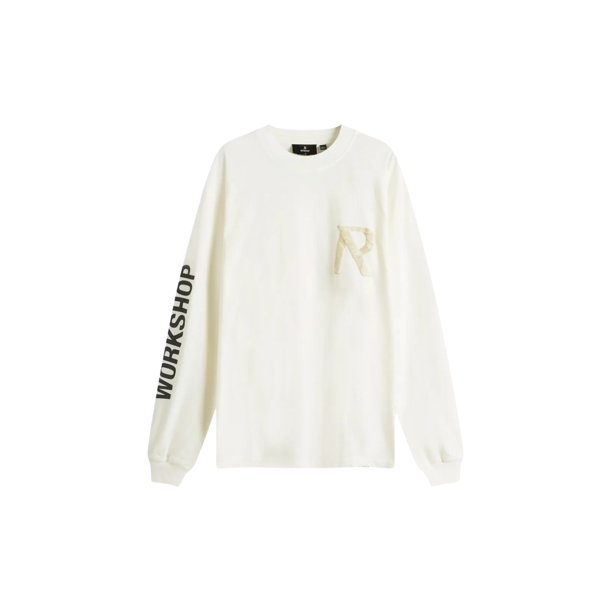 Masking Tape Initial Long sleeve T-Shirt - Flate White