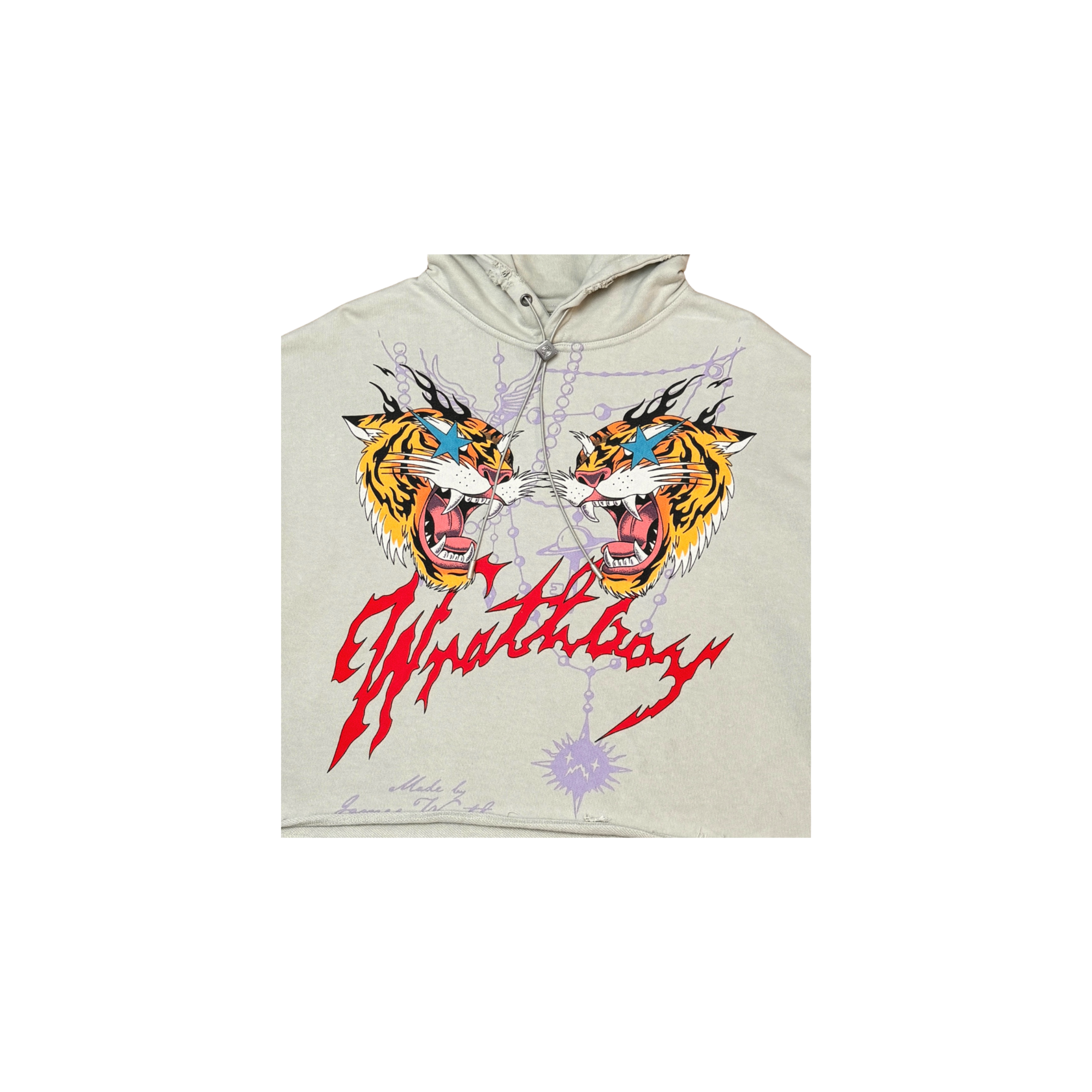 Chaos Cropped Hoodie - Grey