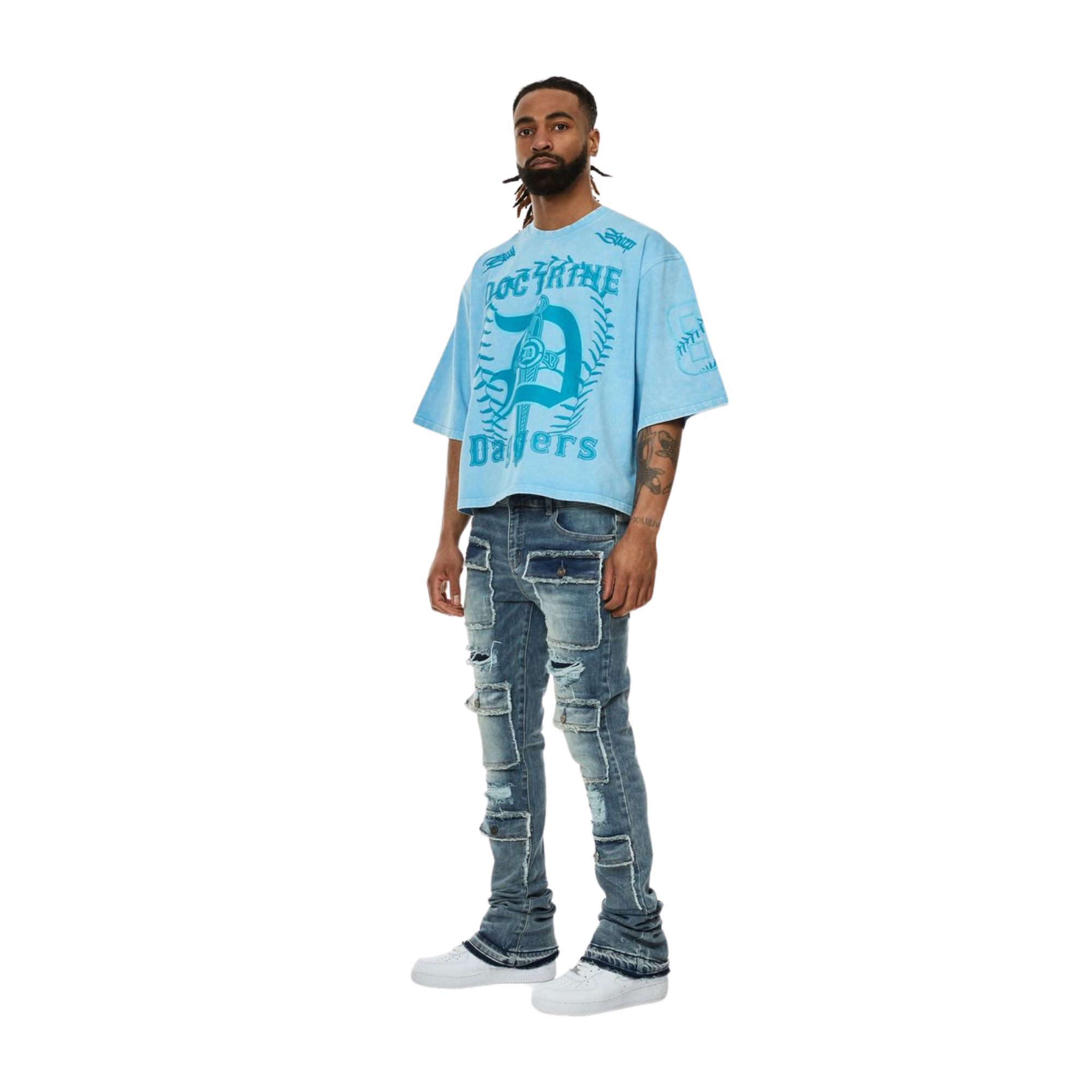 DOCTRINE DAGGERS TEE - SKY BLUE WASH